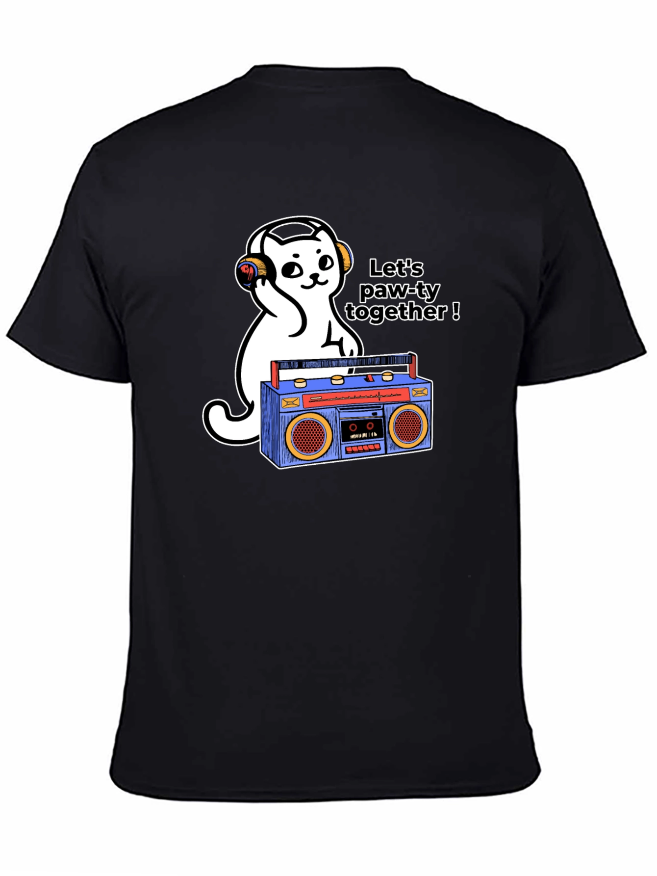 Lets Paw-ty Together Cat Graphic T-Shirt