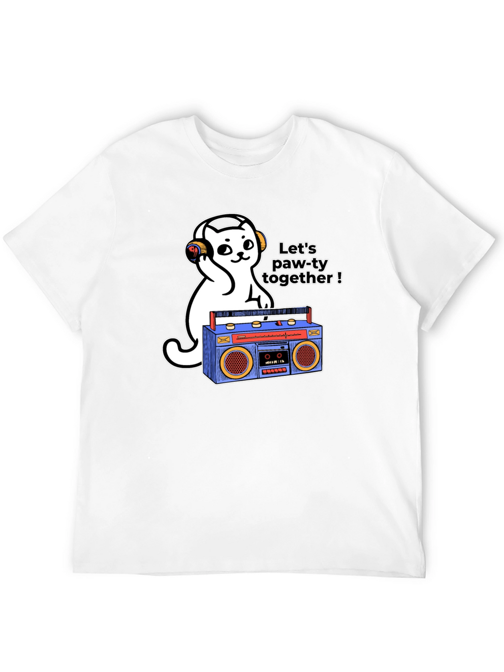 Lets Paw-ty Together Cat Graphic T-Shirt