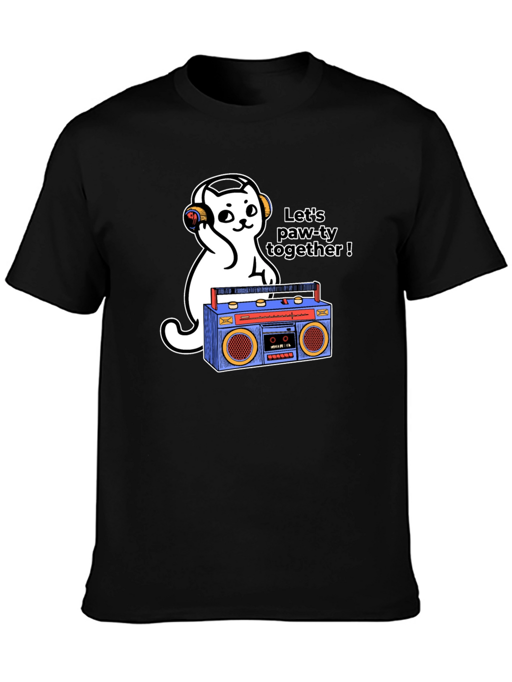 Lets Paw-ty Together Cat Graphic T-Shirt