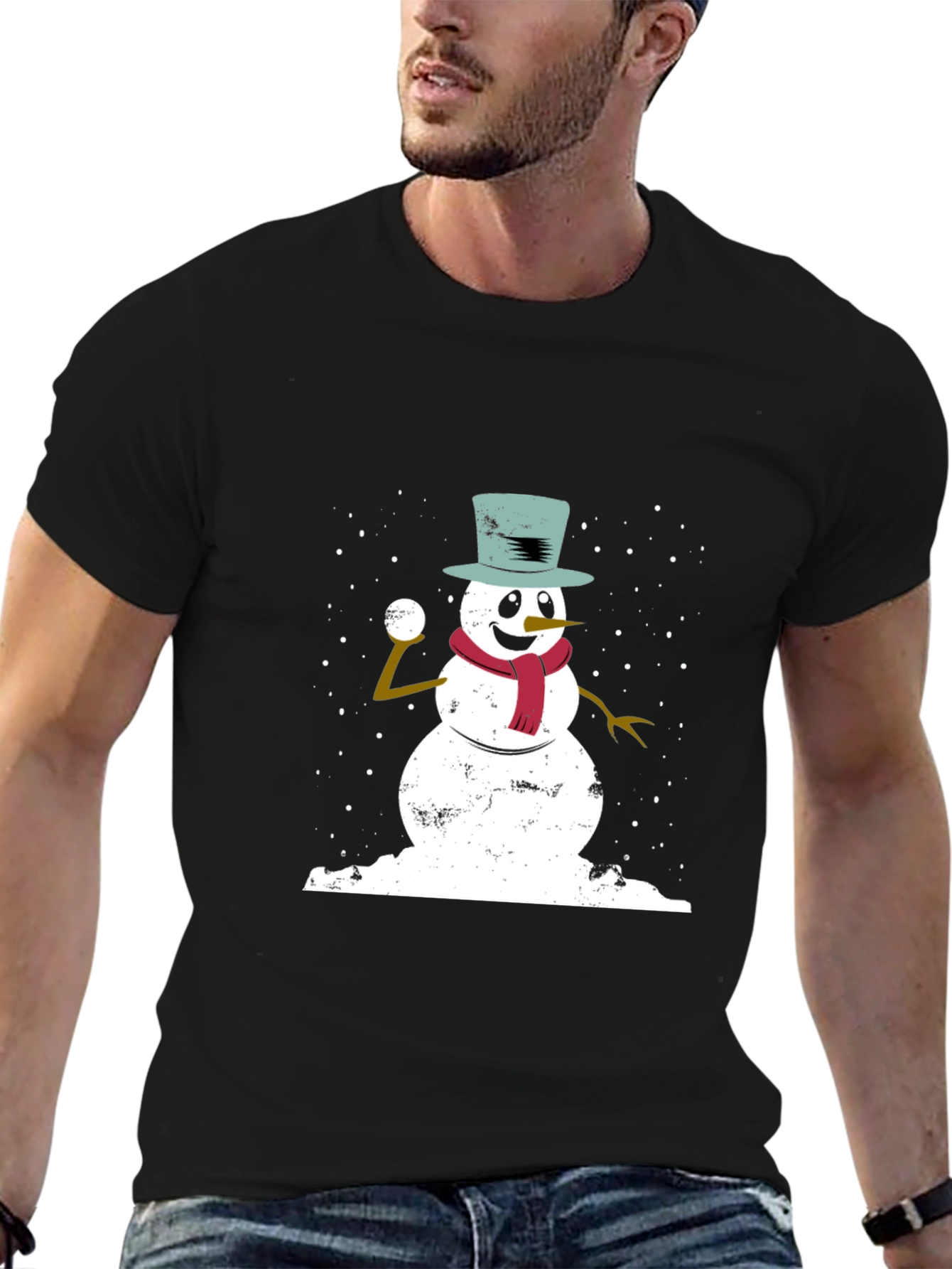 Snowman Graphic Tee - Winter Holiday T-Shirt