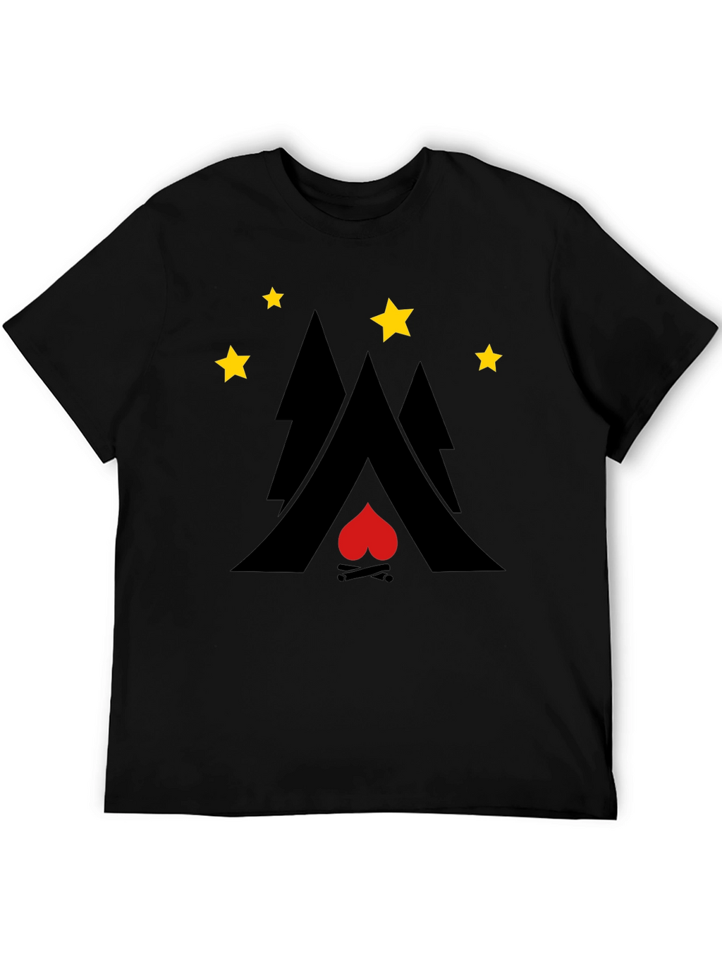 Campfire Heart Graphic Tee - Adventure Style