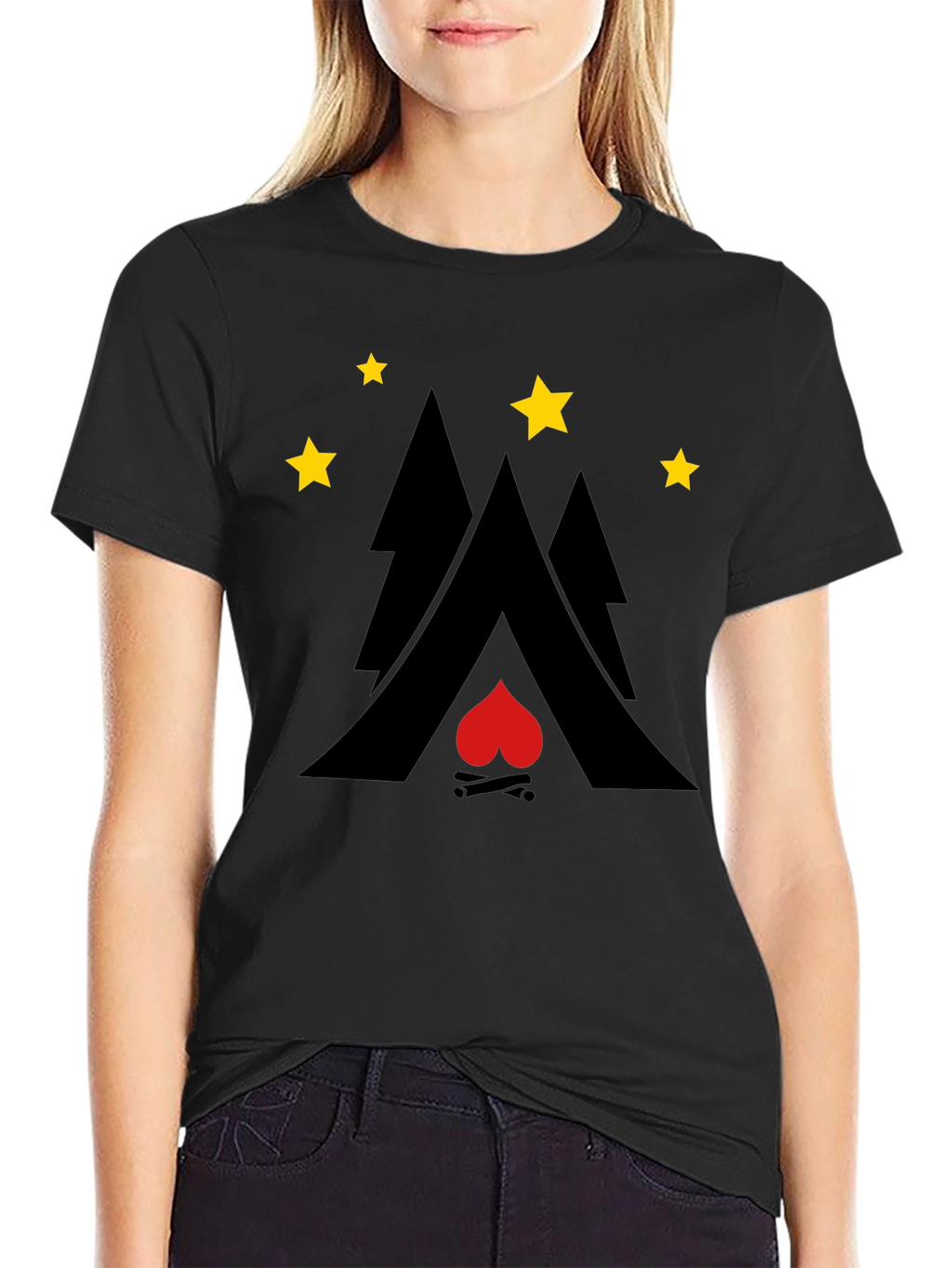 Campfire Heart Graphic Tee - Adventure Style