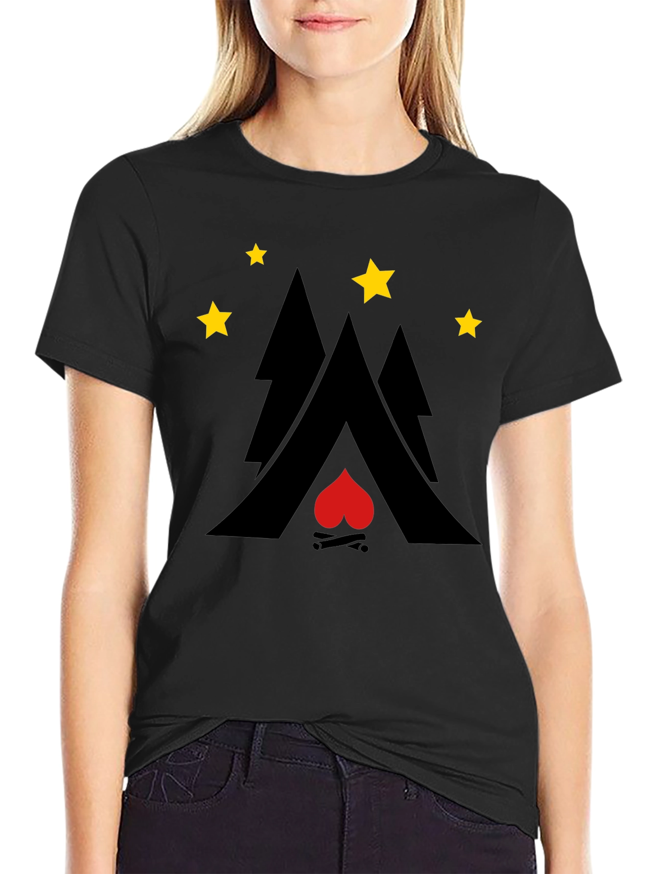 Campfire Heart Graphic Tee - Adventure Style