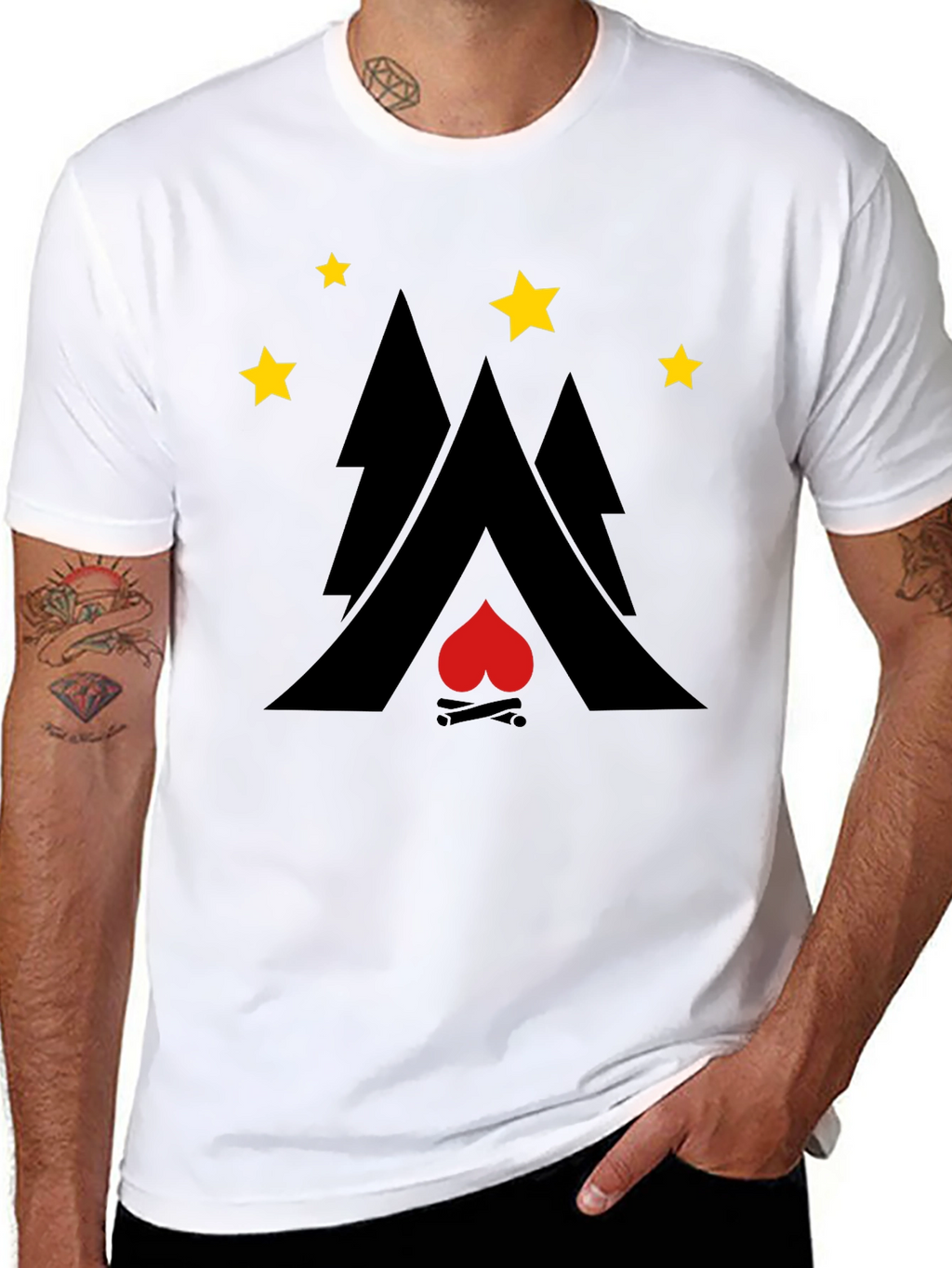 Campfire Heart Graphic Tee - Adventure Style