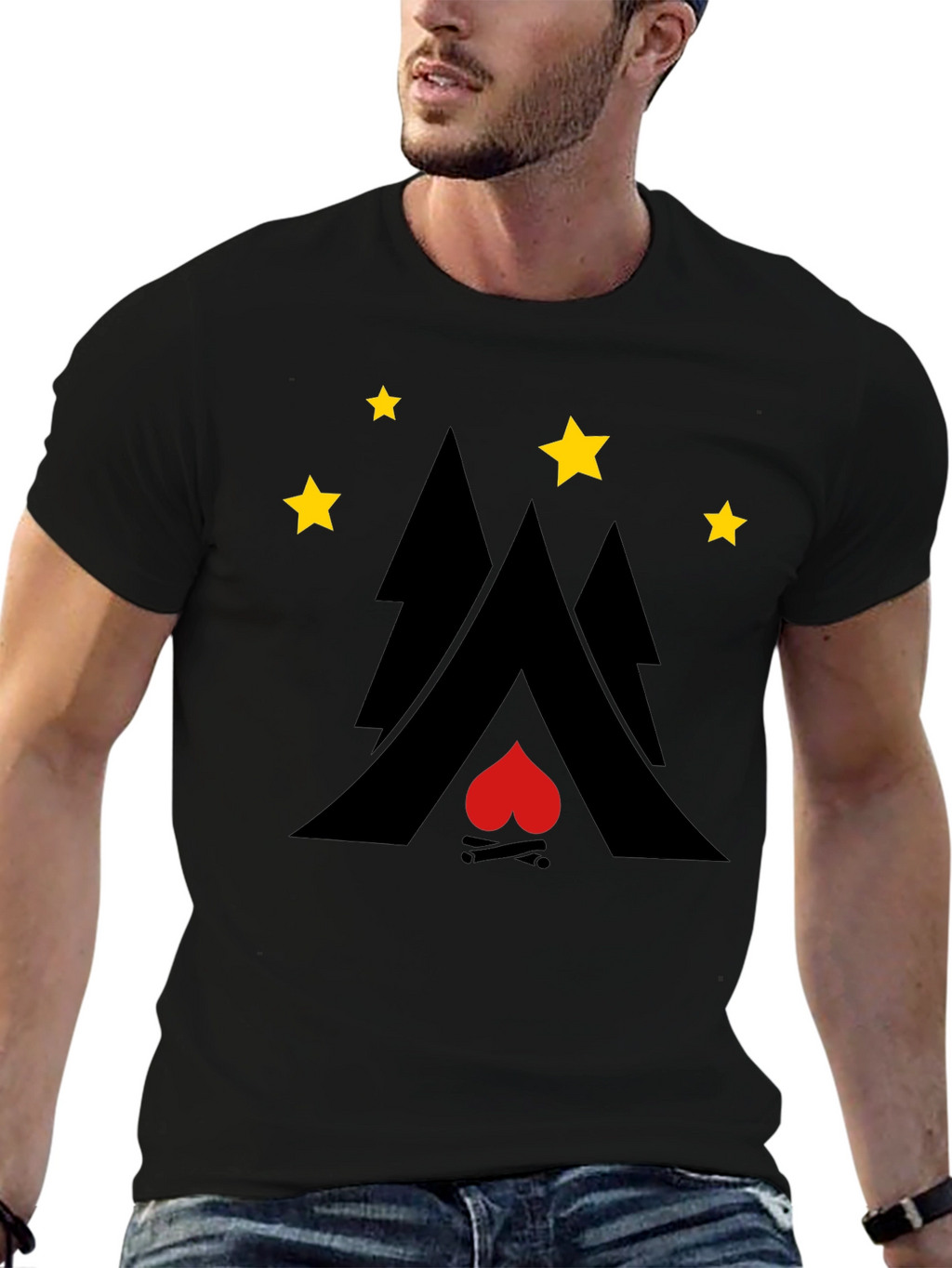 Campfire Heart Graphic Tee - Adventure Style