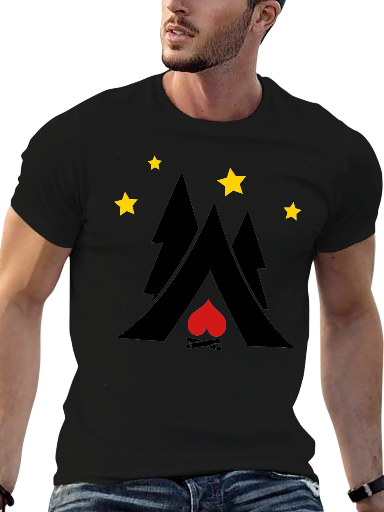 Campfire Heart Graphic Tee - Adventure Style