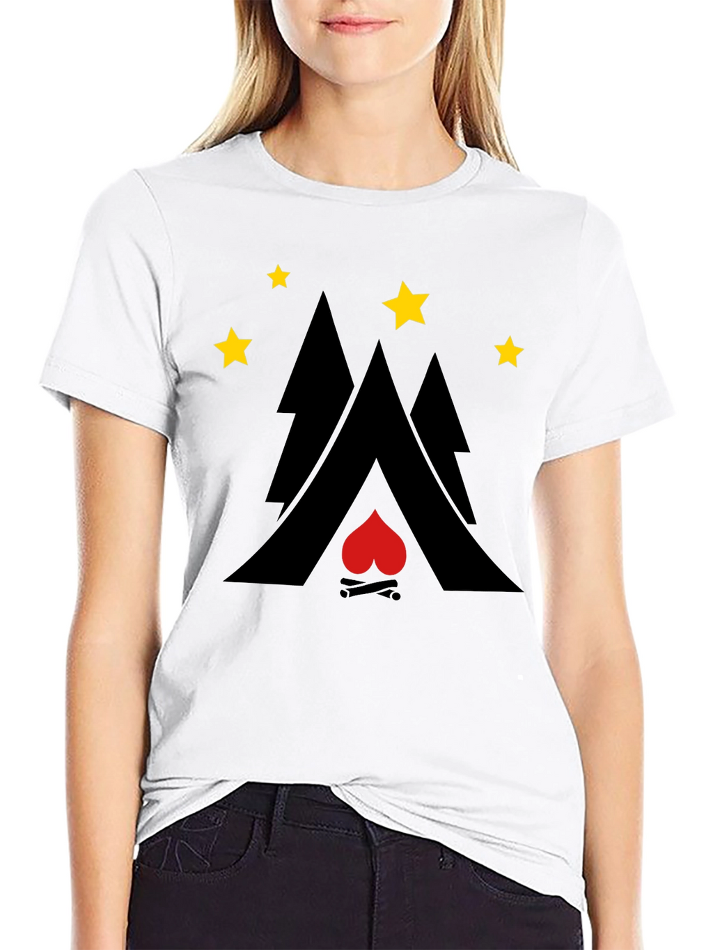 Campfire Heart Graphic Tee - Adventure Style
