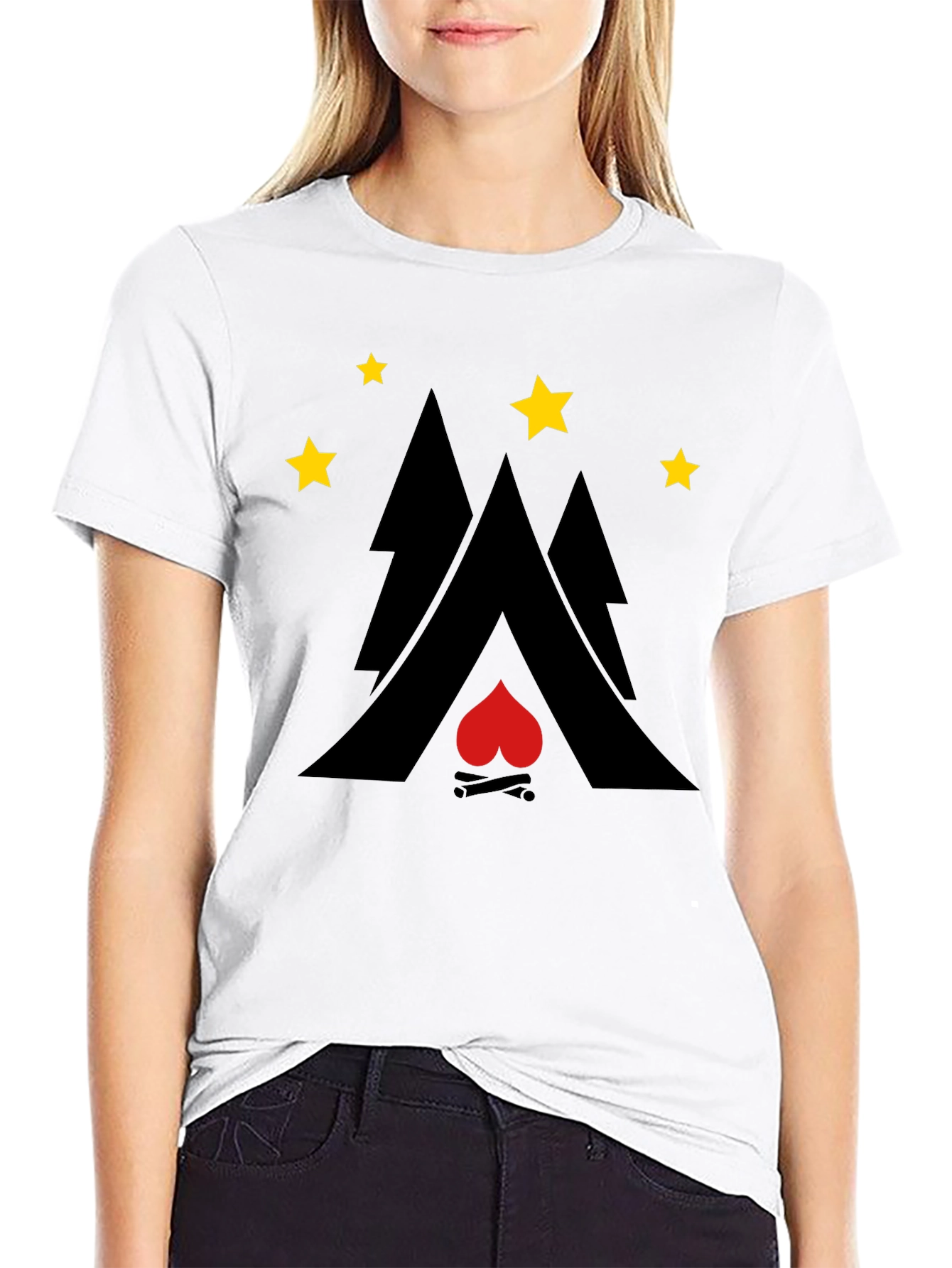 Campfire Heart Graphic Tee - Adventure Style