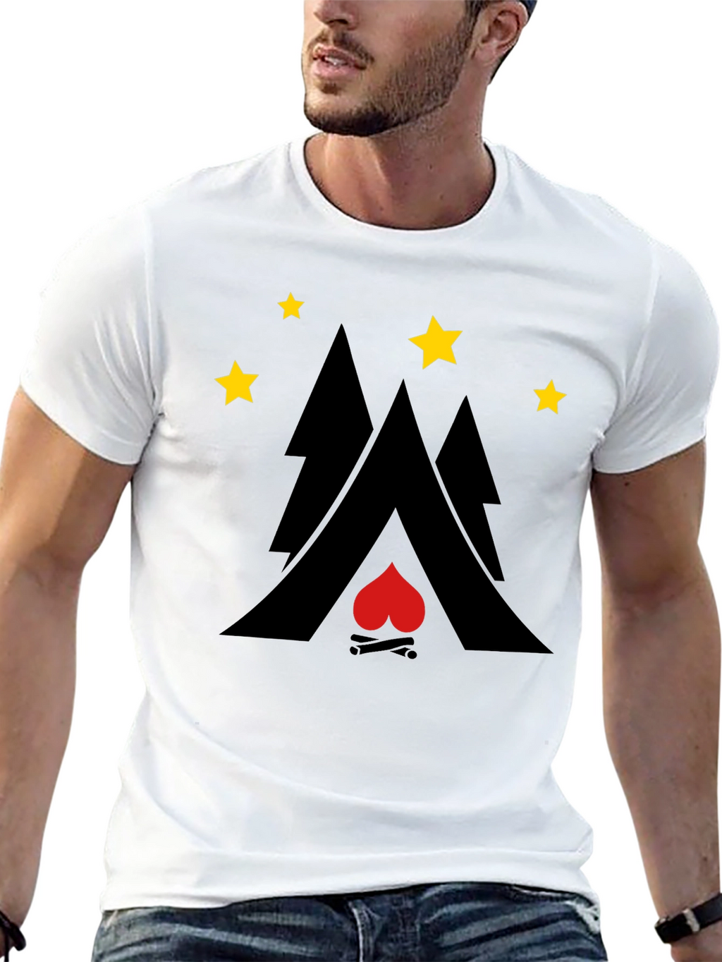 Campfire Heart Graphic Tee - Adventure Style