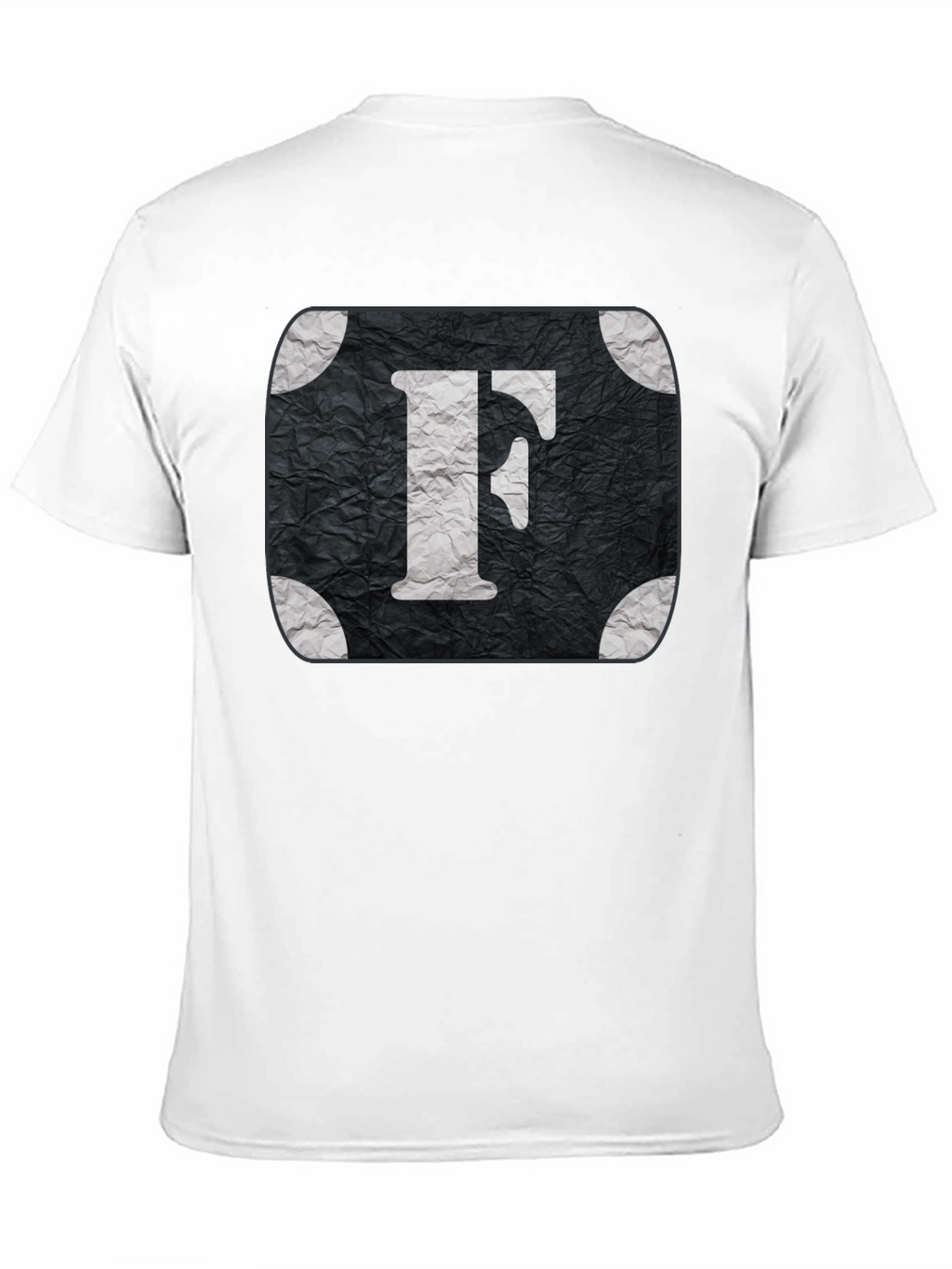 Letter F Graphic Tee - Black Cotton Blend