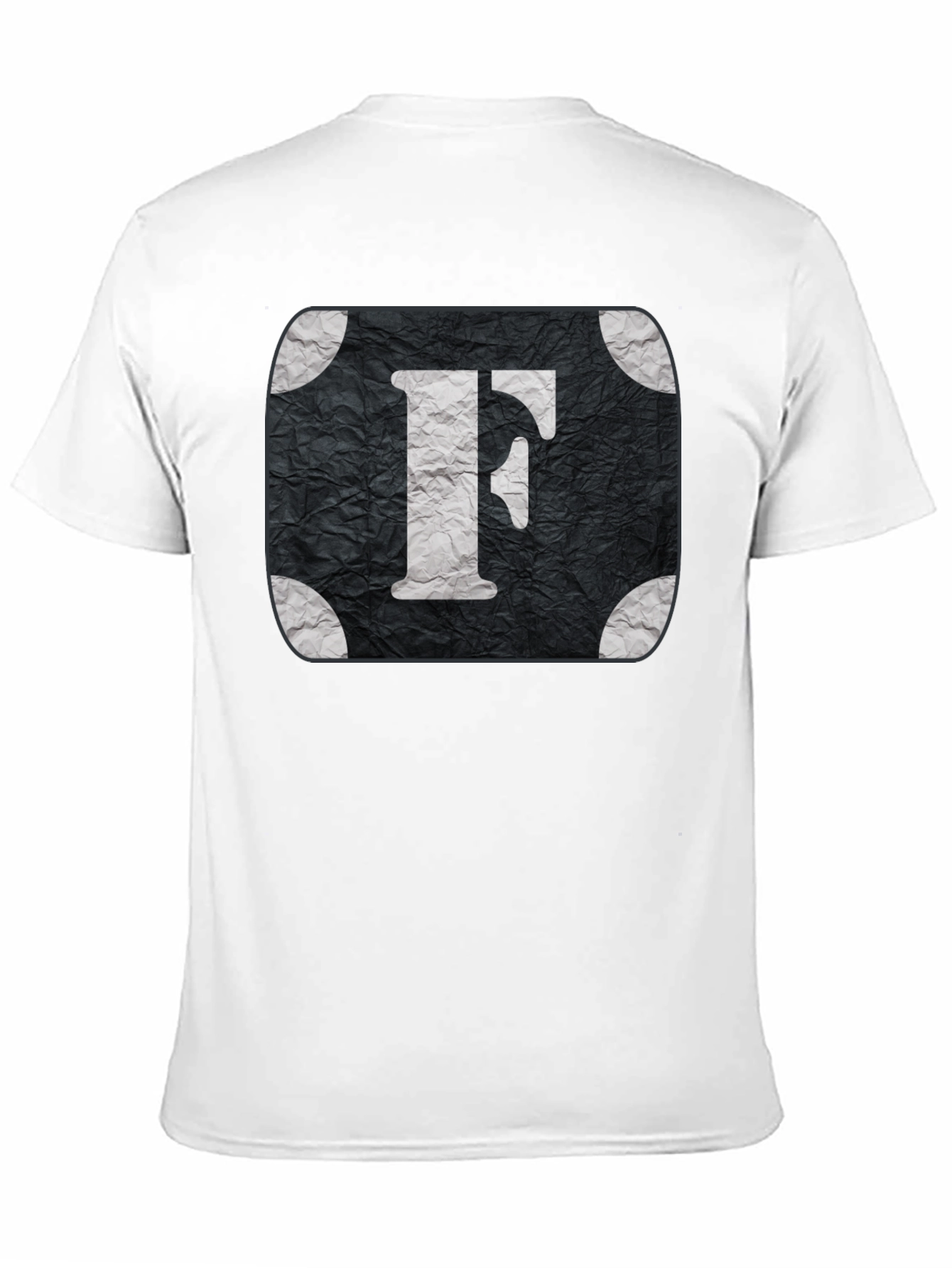 Letter F Graphic Tee - Black Cotton Blend