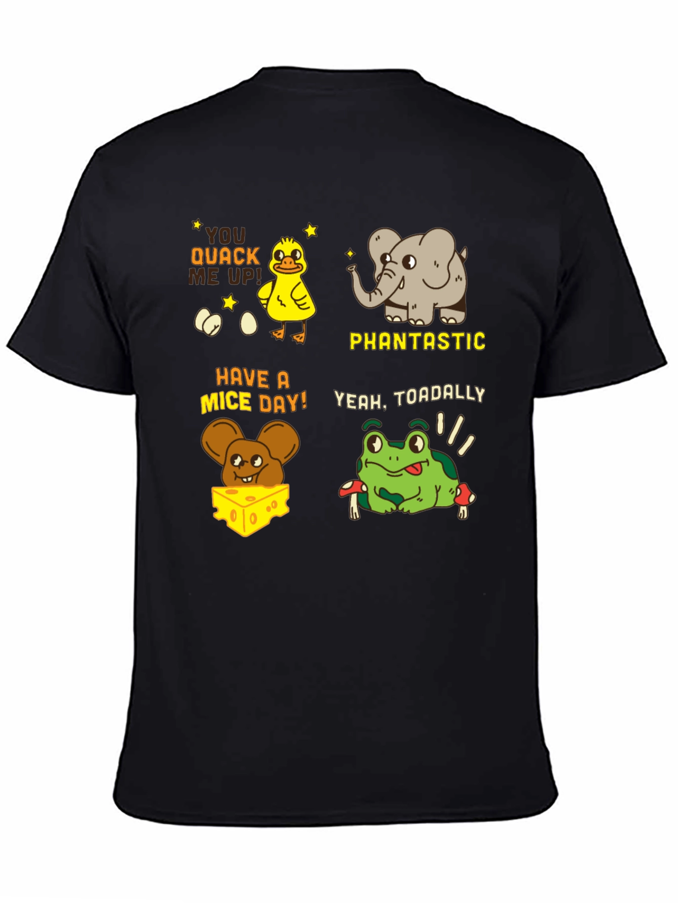 Pun-tastic Animal Tee: Quack Me Up Have a Mice Day!