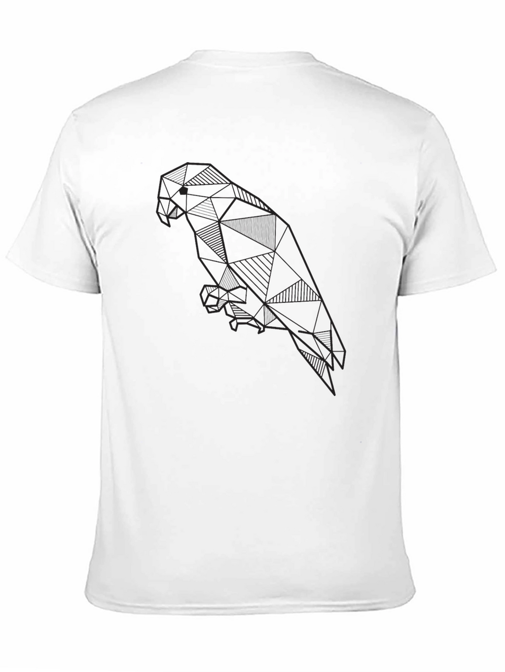 Geometric Parrot Graphic Print Black T-Shirt