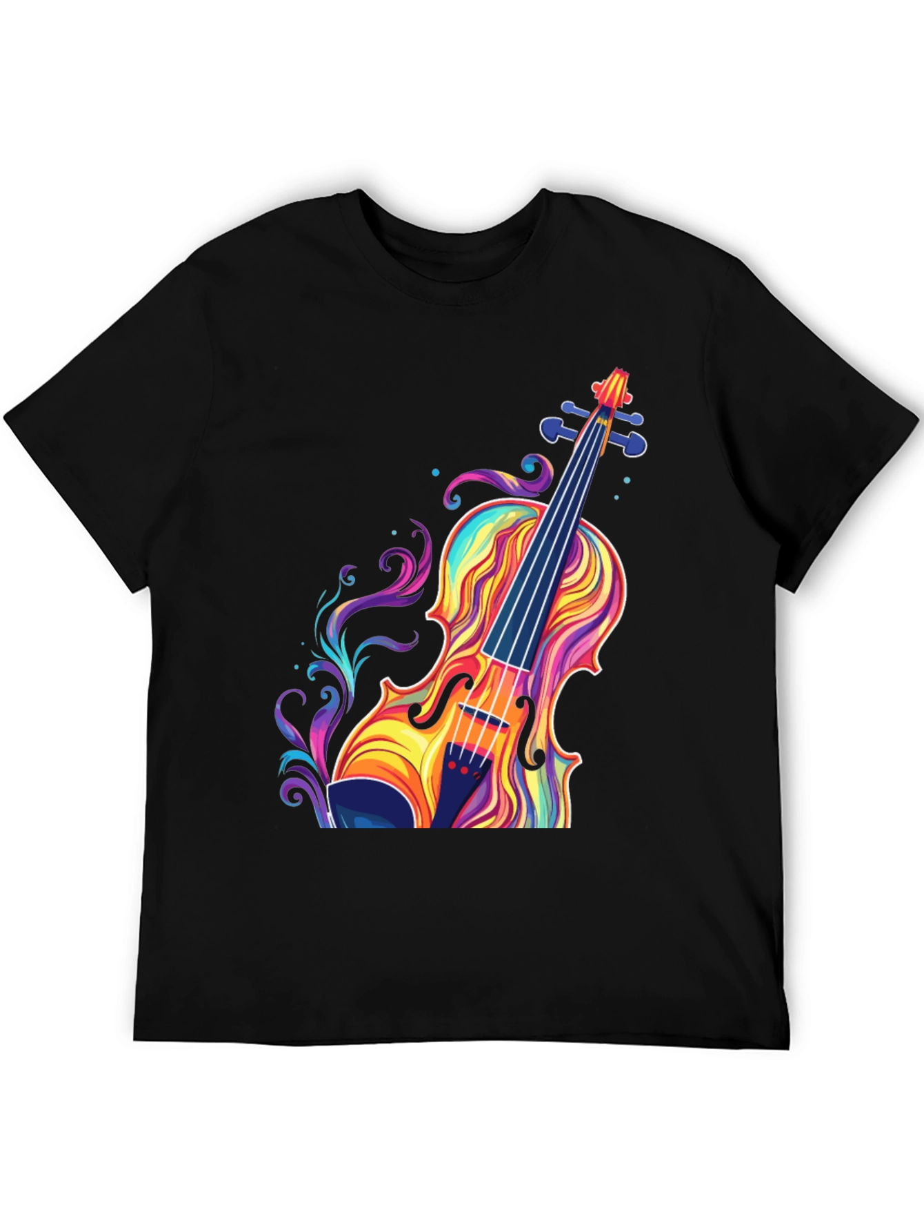 Colorful Violin Graphic T-Shirt - Music Lover Tee