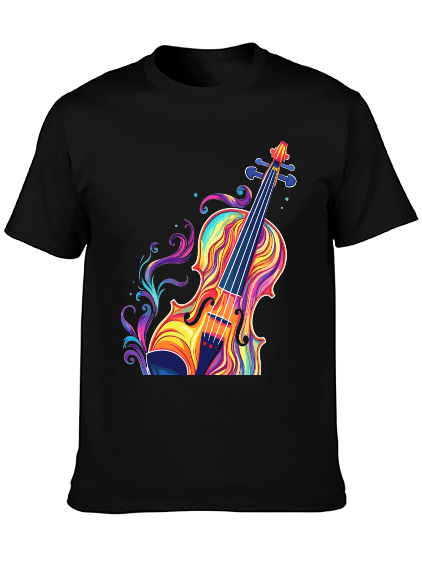 Colorful Violin Graphic T-Shirt - Music Lover Tee