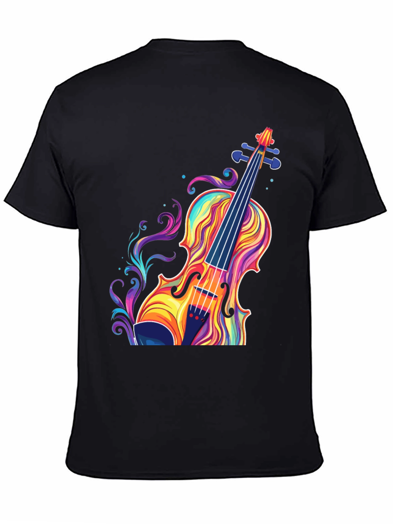 Colorful Violin Graphic T-Shirt - Music Lover Tee