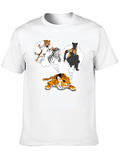 Dreaming Tiger Graphic Tee - Black Cotton T-Shirt