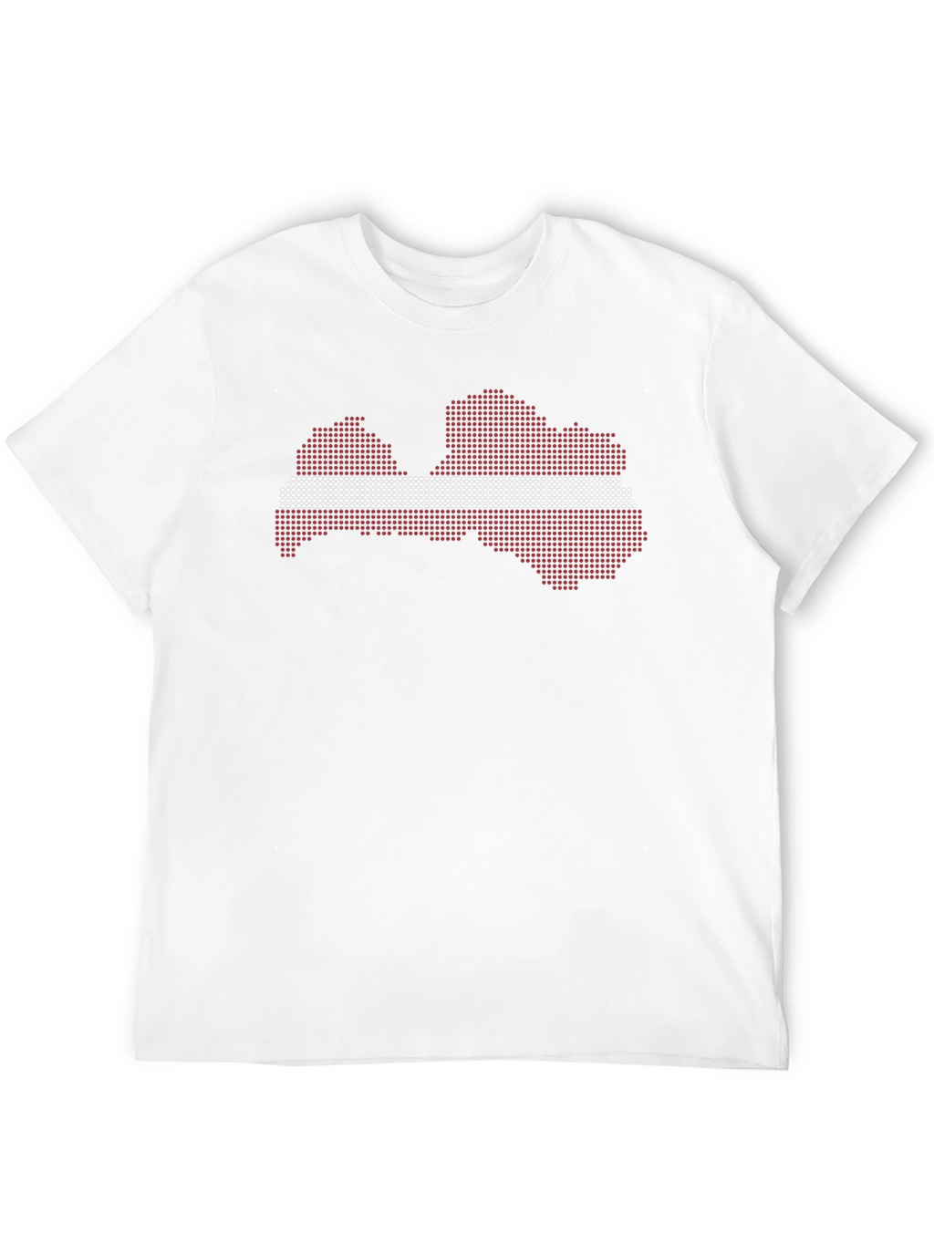 Latvia Flag Map T-Shirt - Black Crew Neck Tee