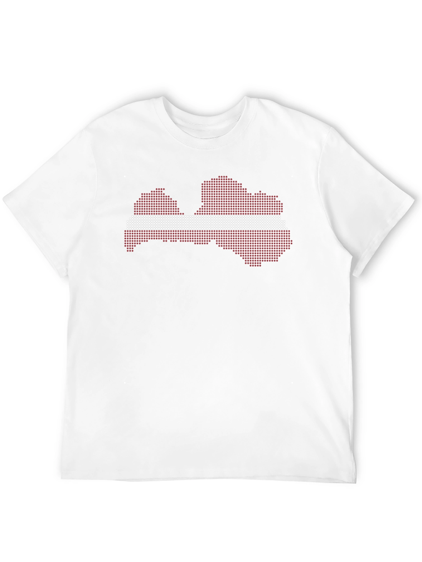 Latvia Flag Map T-Shirt - Black Crew Neck Tee