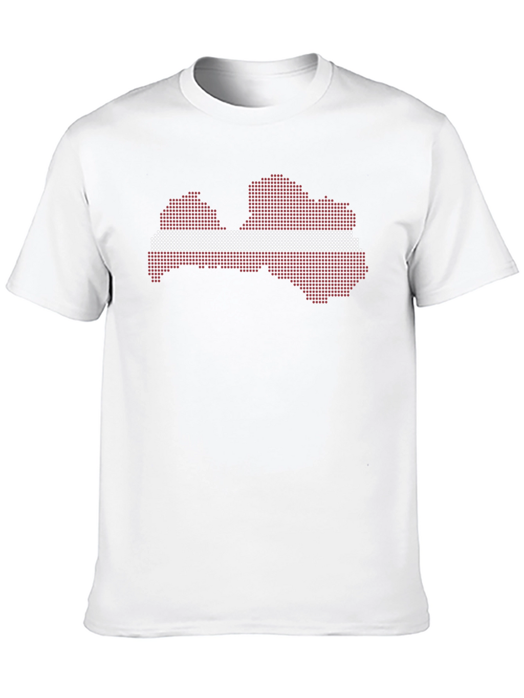 Latvia Flag Map T-Shirt - Black Crew Neck Tee