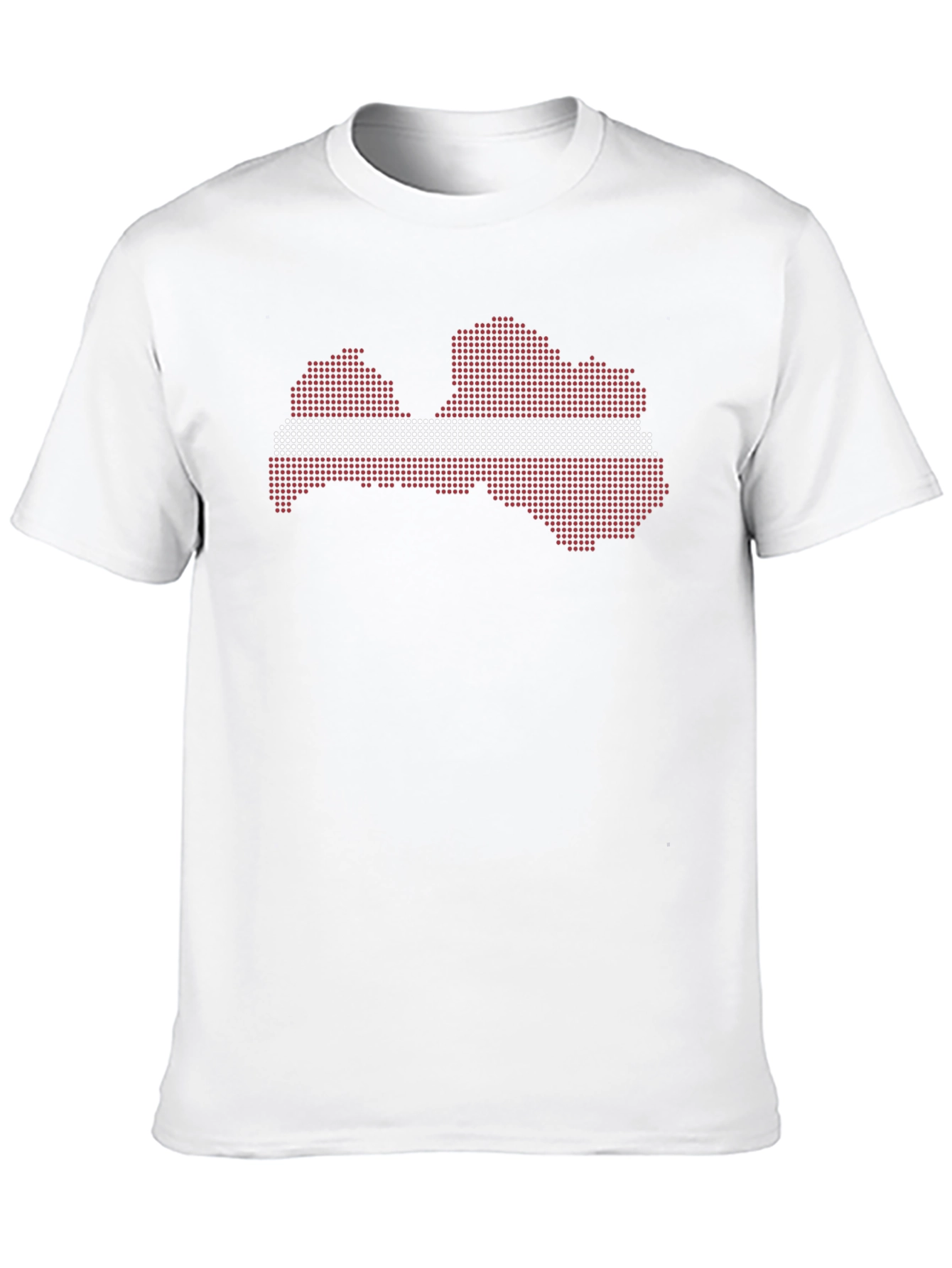 Latvia Flag Map T-Shirt - Black Crew Neck Tee