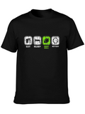Eat Sleep Football Repeat Black T-Shirt