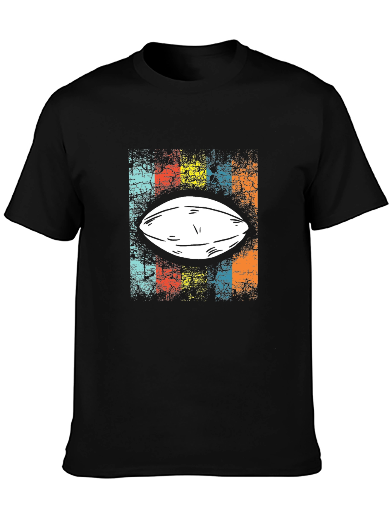 Retro Football T-Shirt - Black Tee