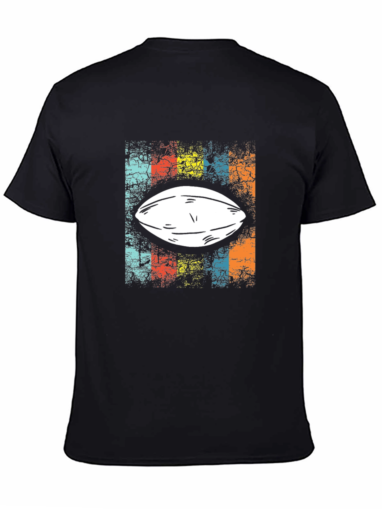 Retro Football T-Shirt - Black Tee
