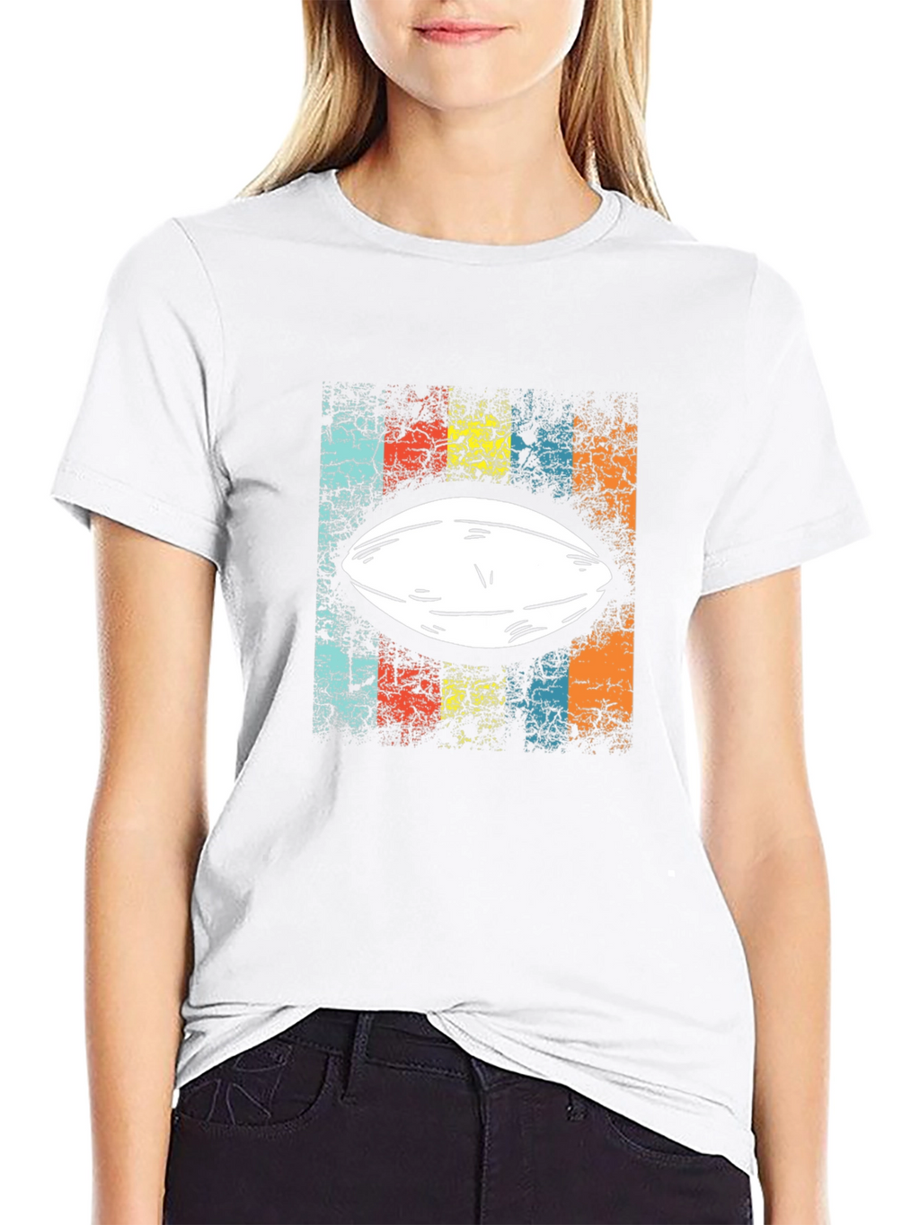 Retro Football T-Shirt - Black Tee