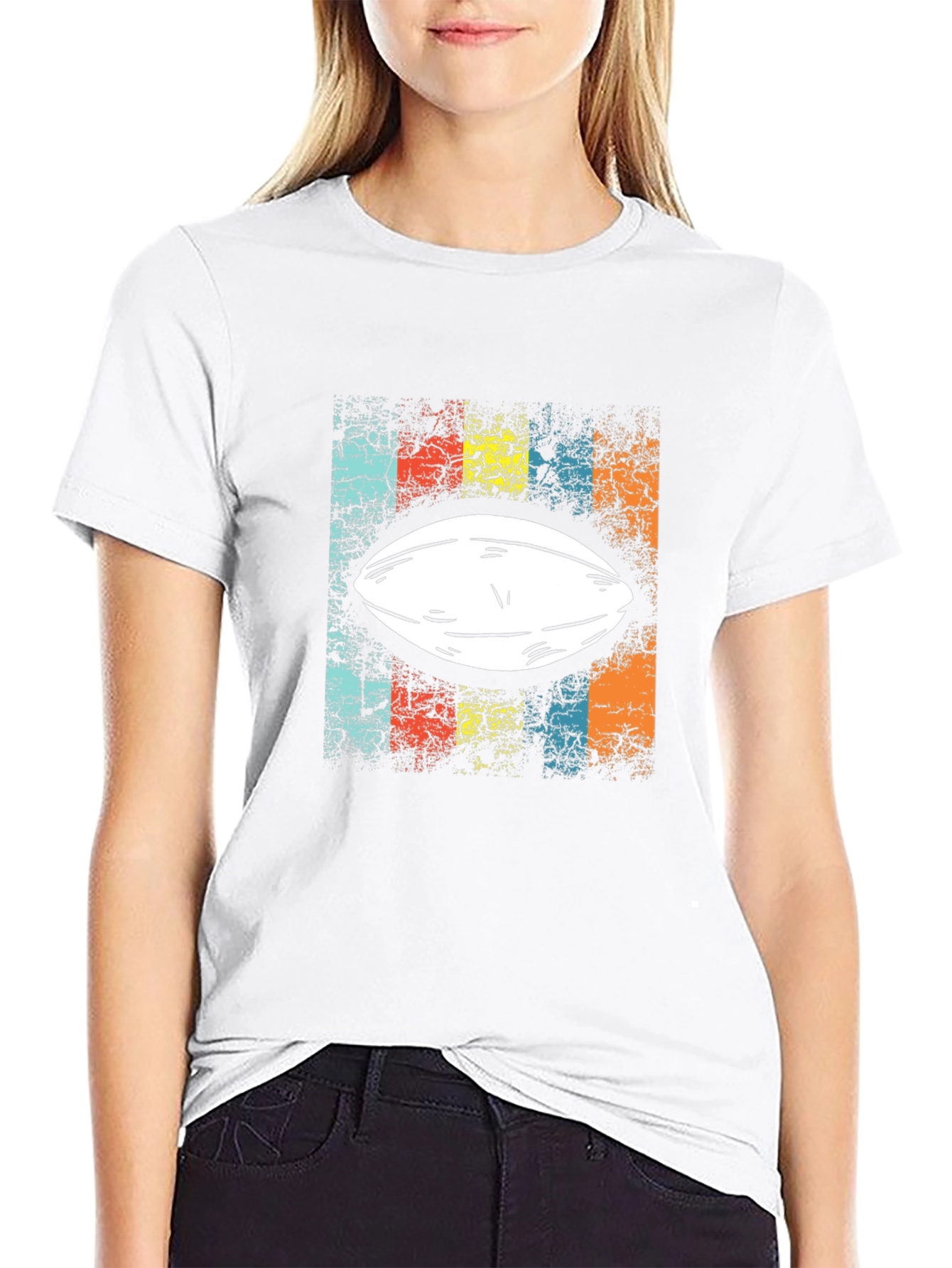 Retro Football T-Shirt - Black Tee