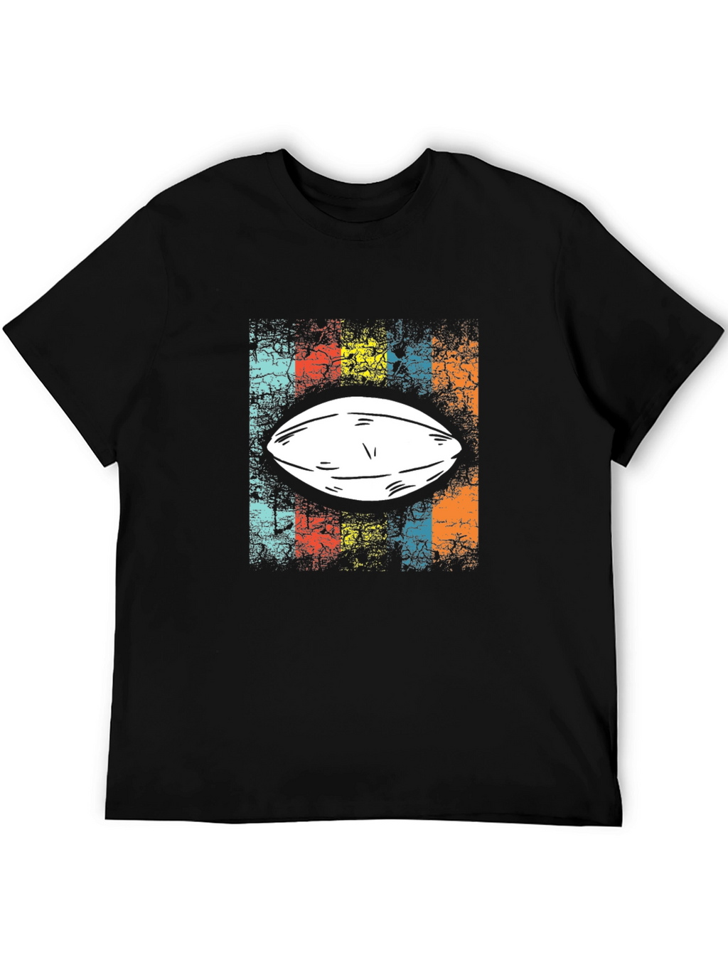 Retro Football T-Shirt - Black Tee