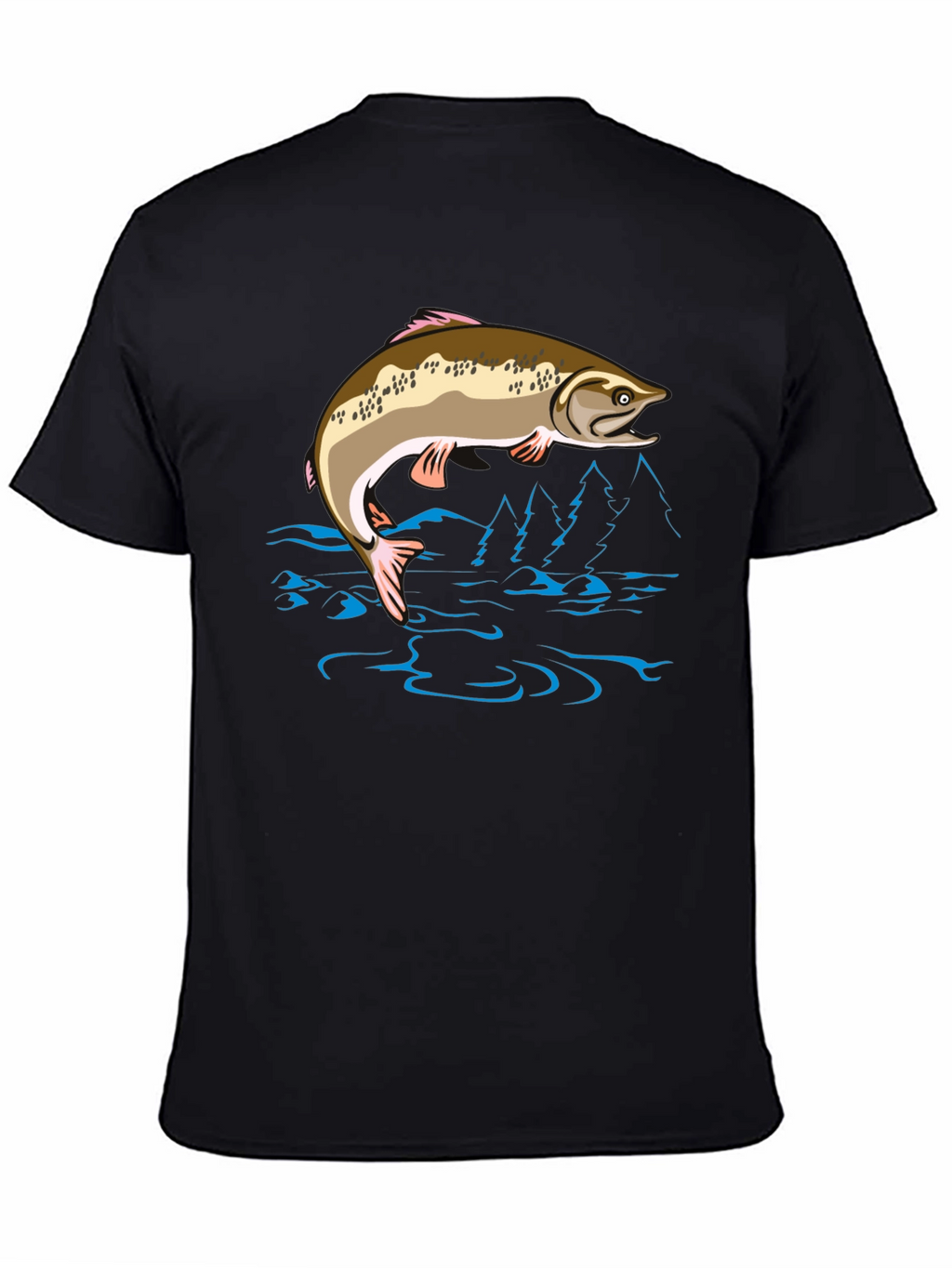 Fishing T-Shirt - Leaping Fish Design
