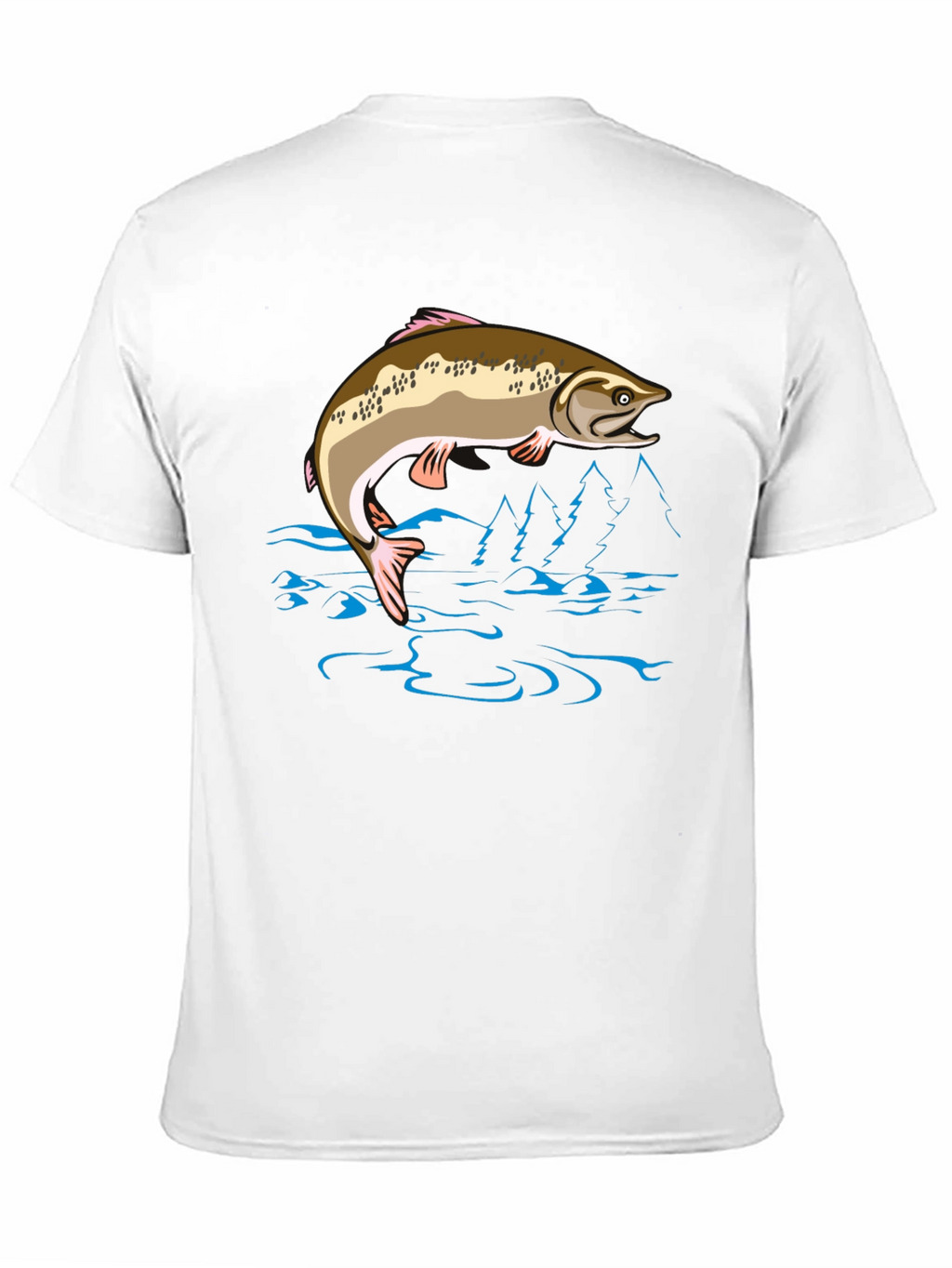 Fishing T-Shirt - Leaping Fish Design