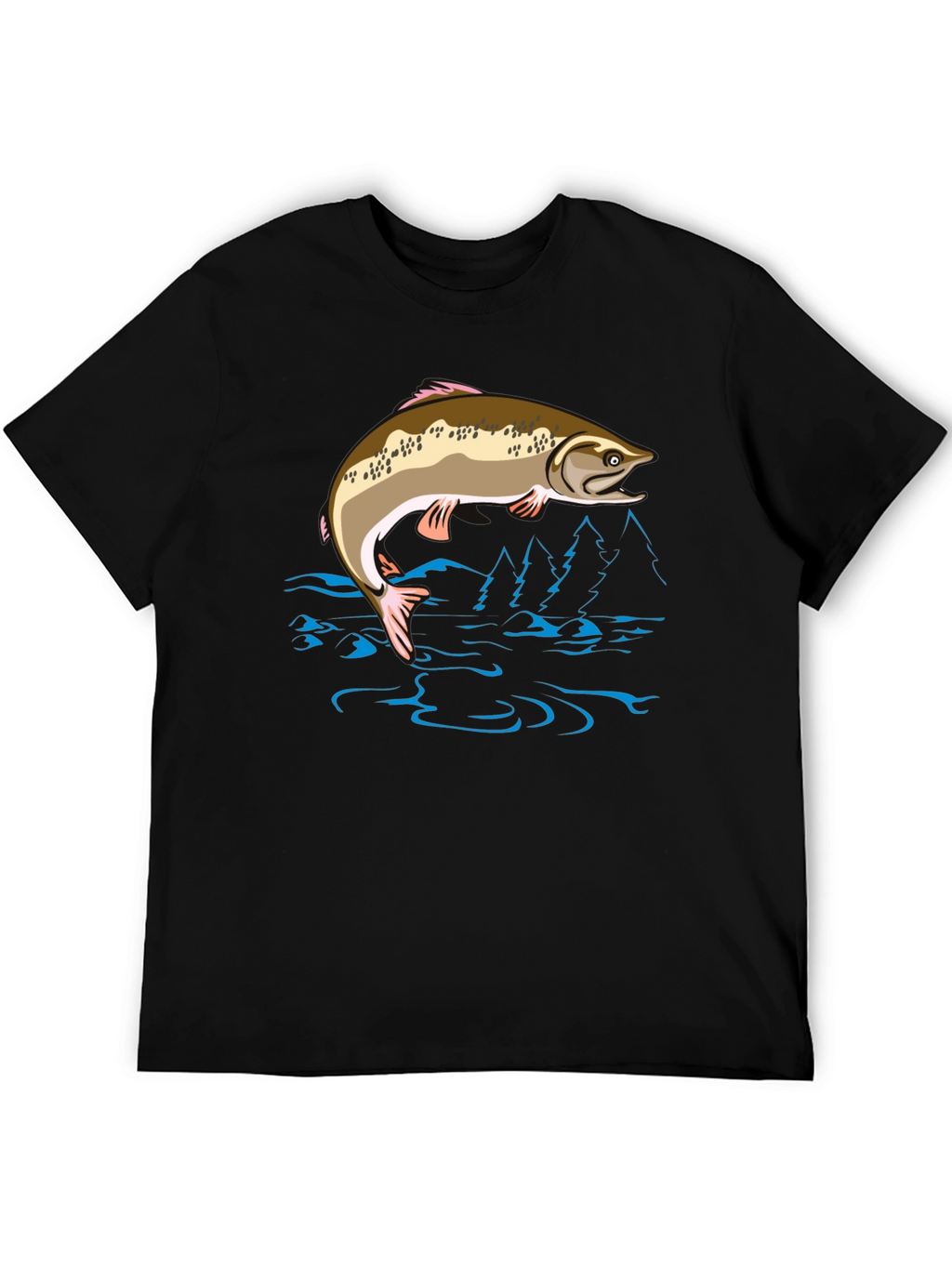 Fishing T-Shirt - Leaping Fish Design