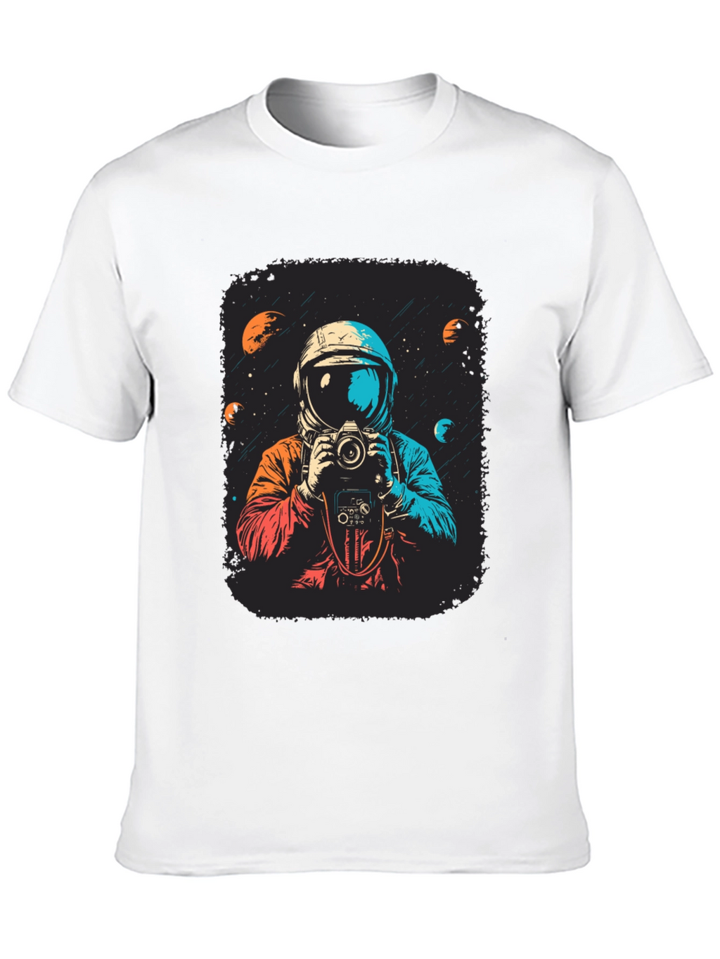 Astronaut Photographer Graphic Tee - Space Camera Shirt