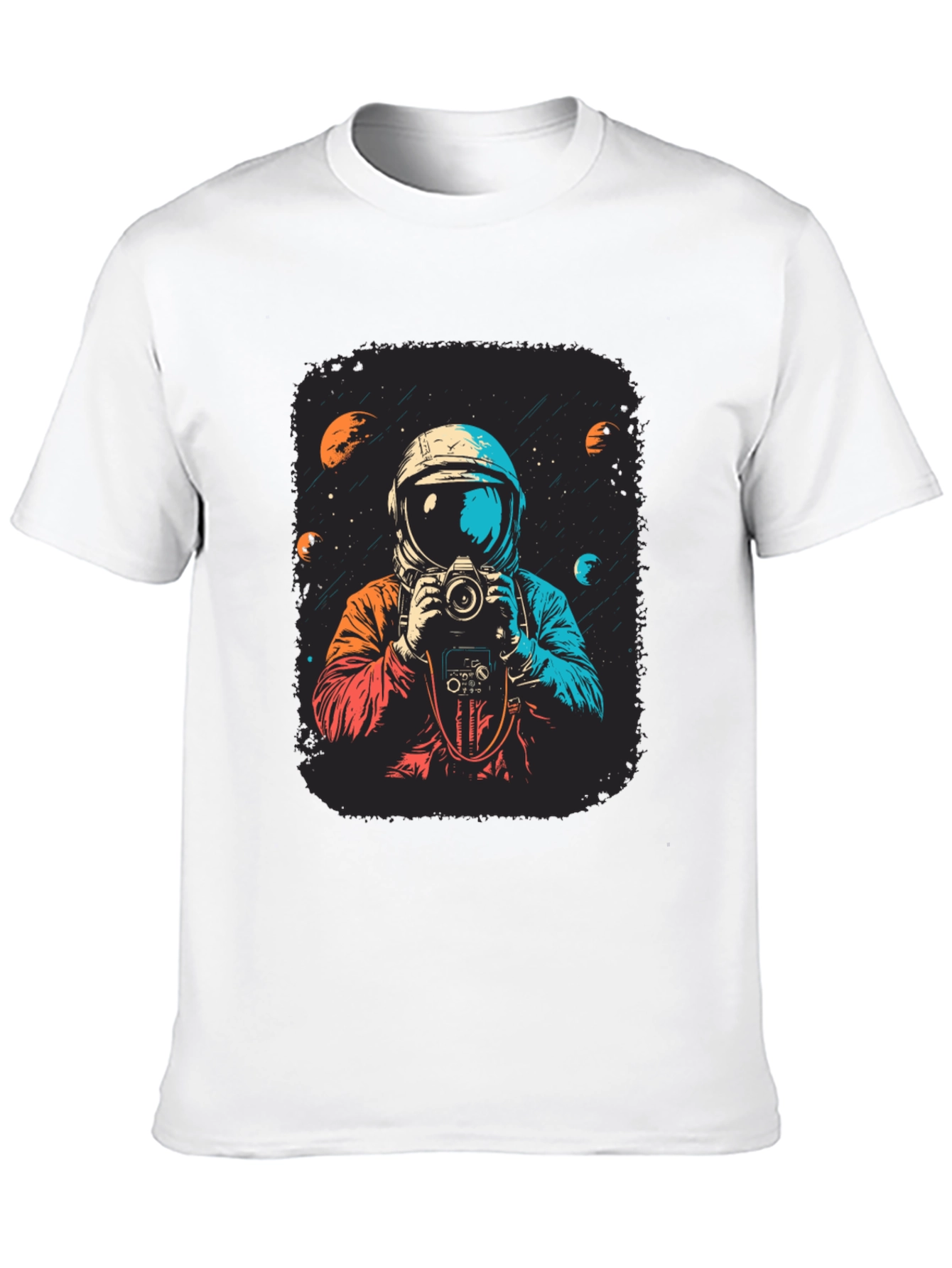 Astronaut Photographer Graphic Tee - Space Camera Shirt