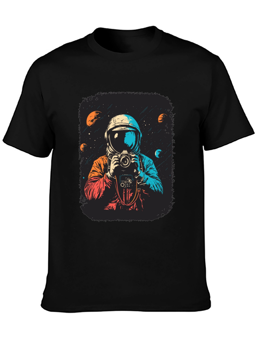 Astronaut Photographer Graphic Tee - Space Camera Shirt