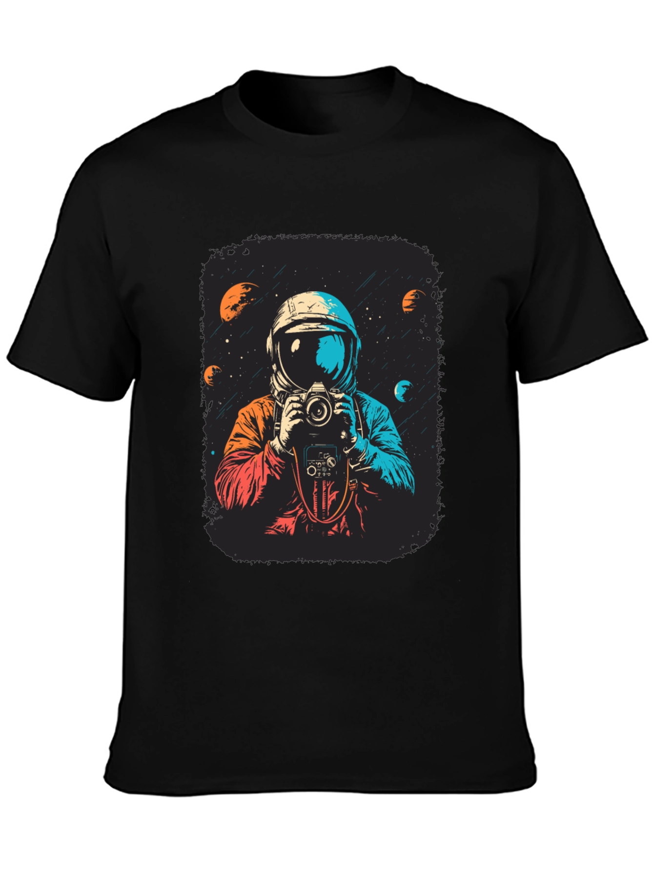 Astronaut Photographer Graphic Tee - Space Camera Shirt