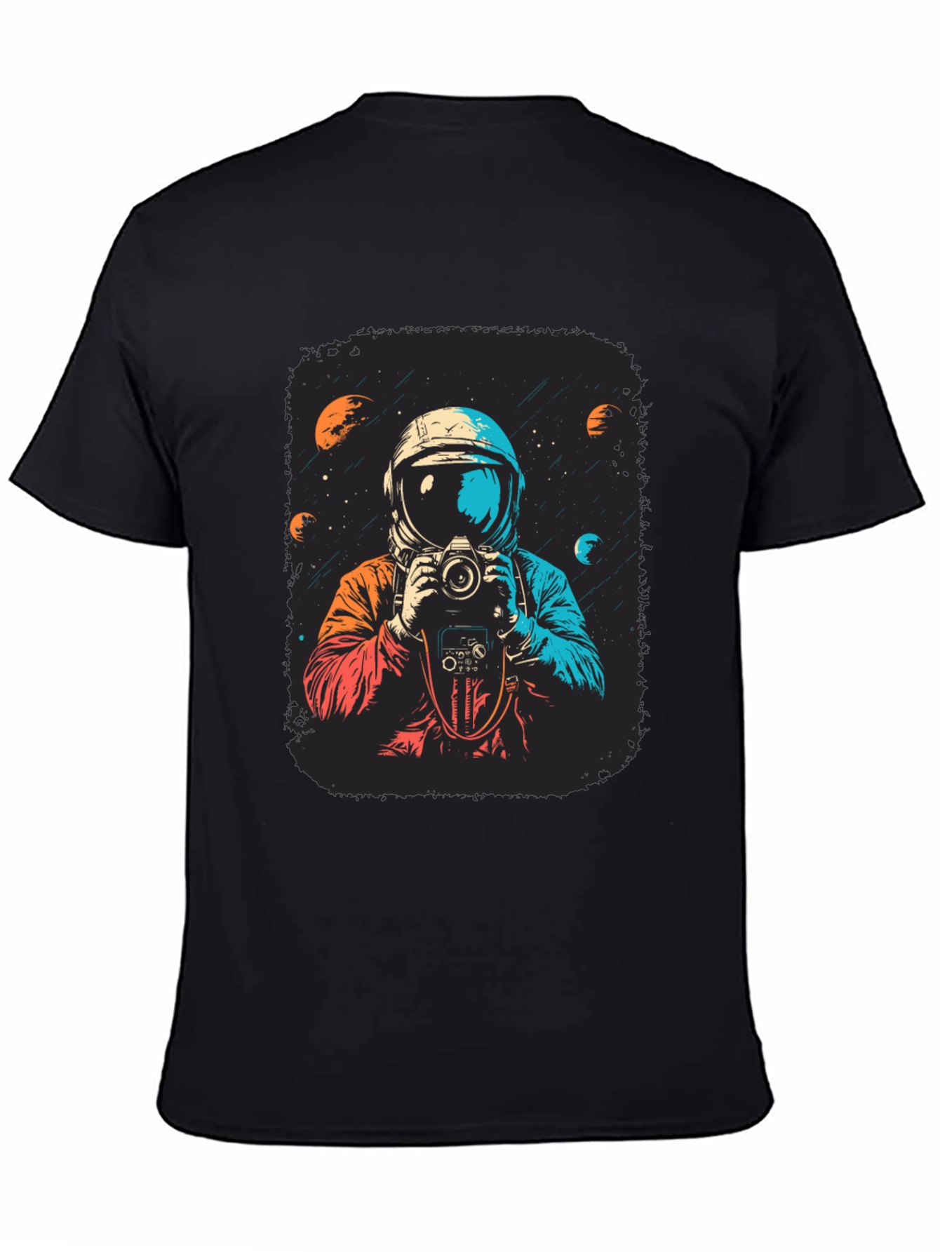 Astronaut Photographer Graphic Tee - Space Camera Shirt