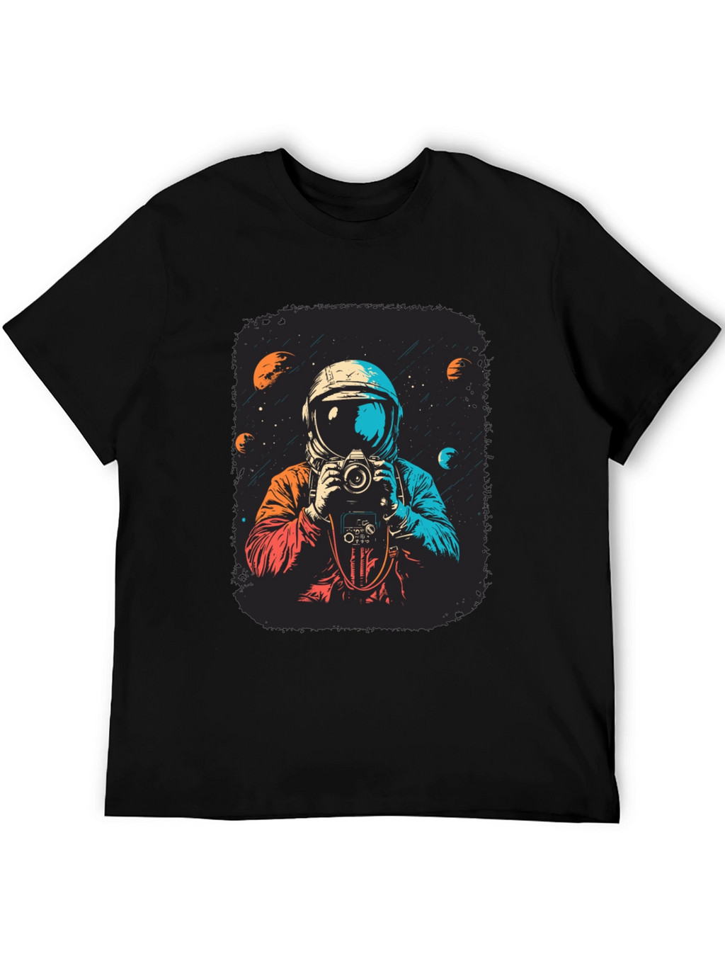 Astronaut Photographer Graphic Tee - Space Camera Shirt