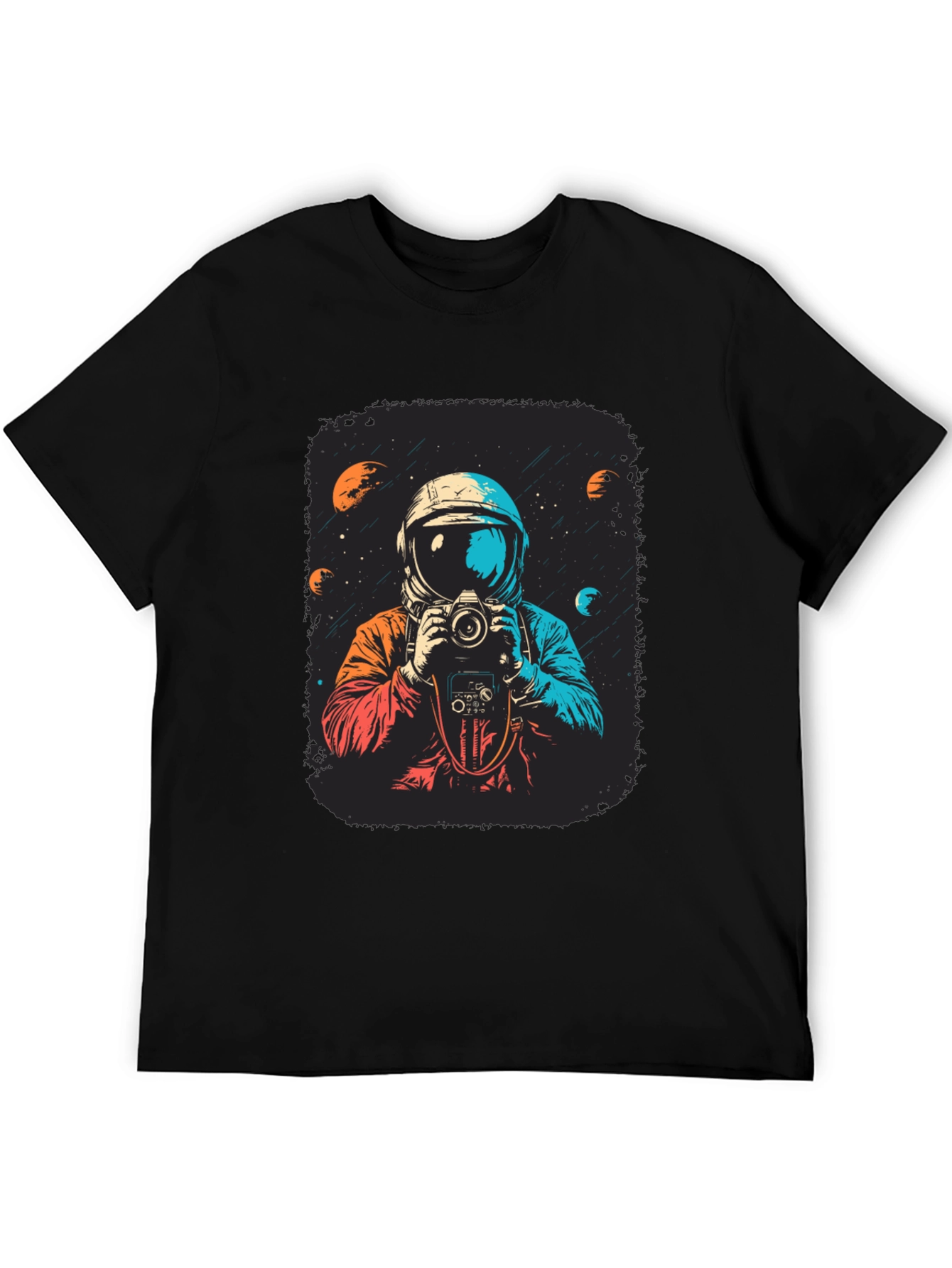 Astronaut Photographer Graphic Tee - Space Camera Shirt