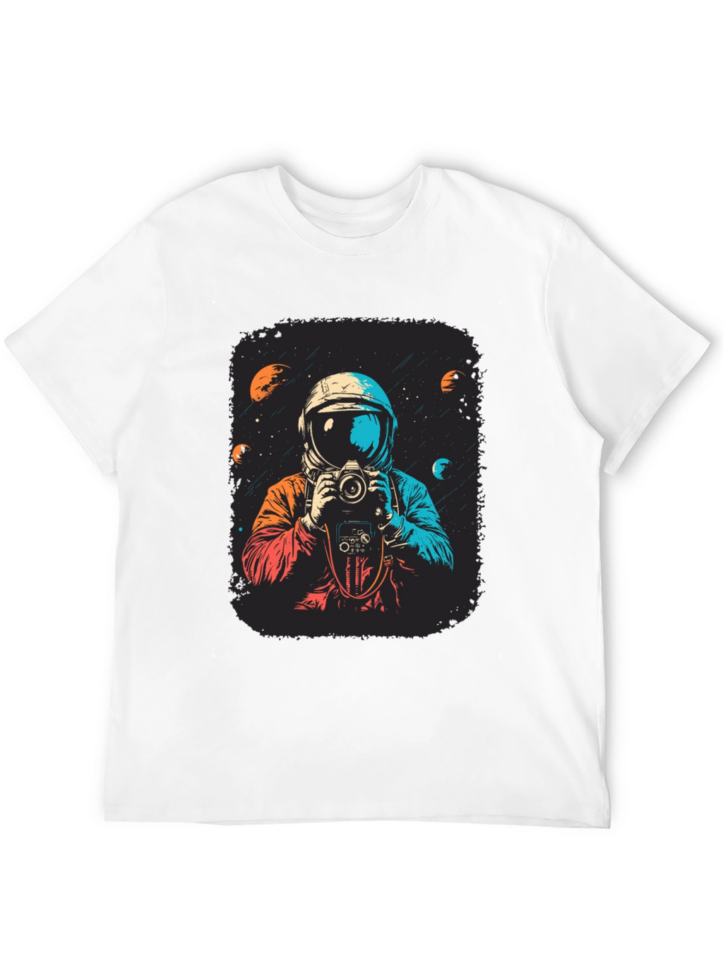 Astronaut Photographer Graphic Tee - Space Camera Shirt