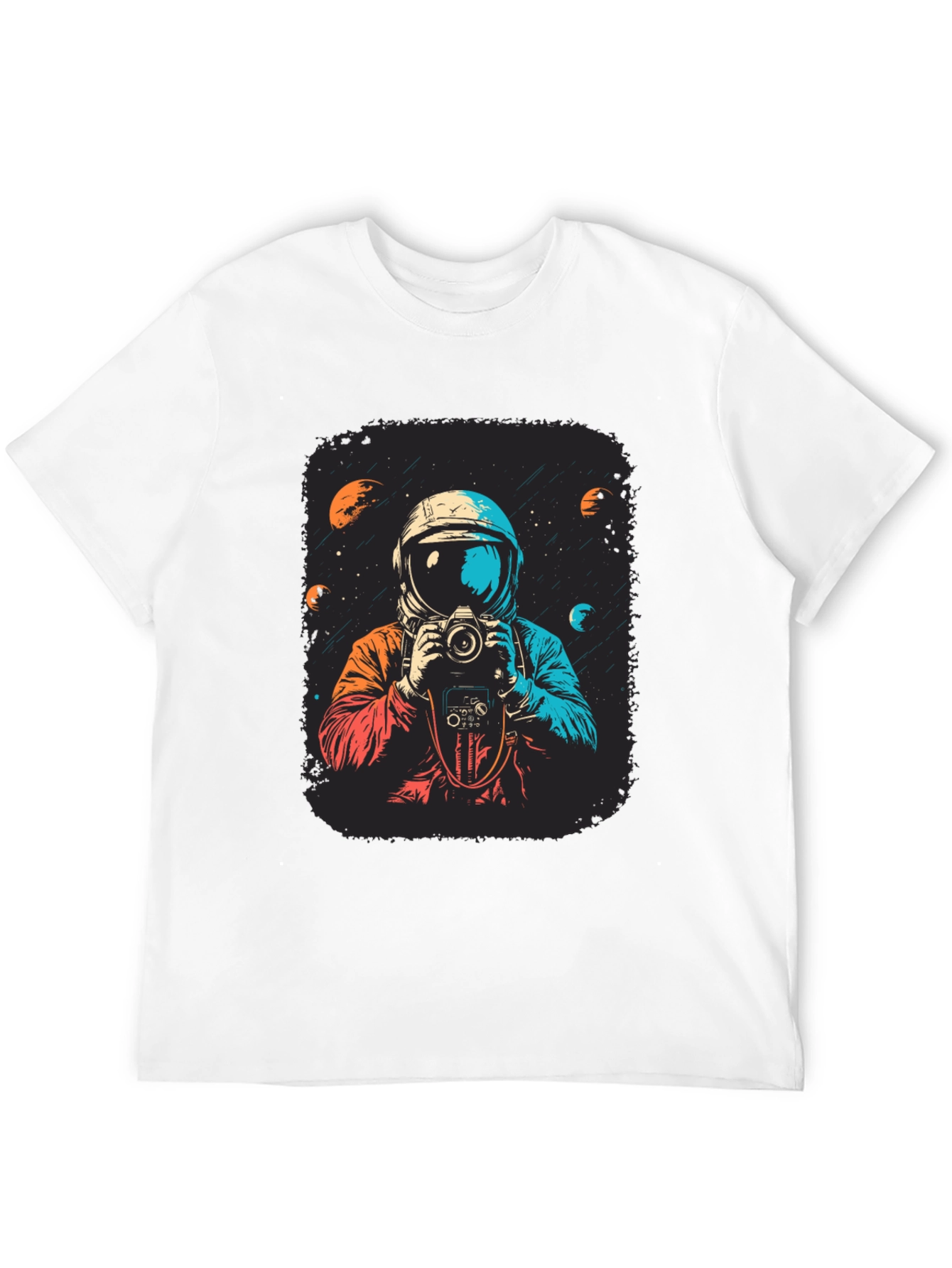 Astronaut Photographer Graphic Tee - Space Camera Shirt