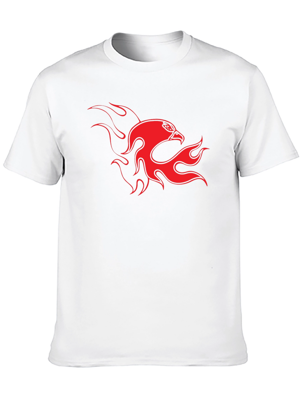 Bold Black Tee with Fiery Eagle Design