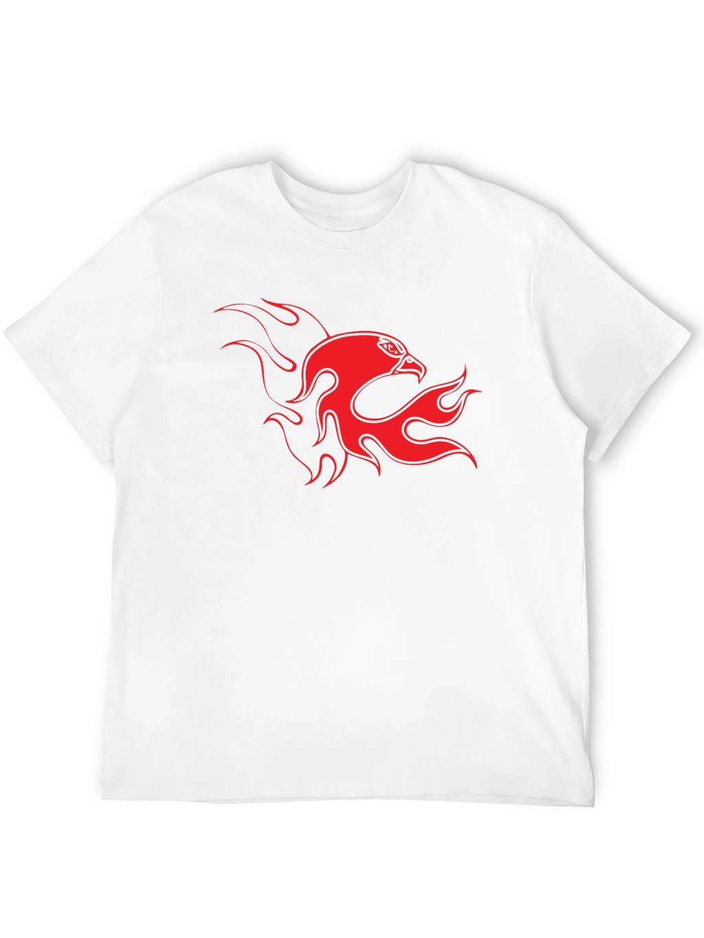 Bold Black Tee with Fiery Eagle Design