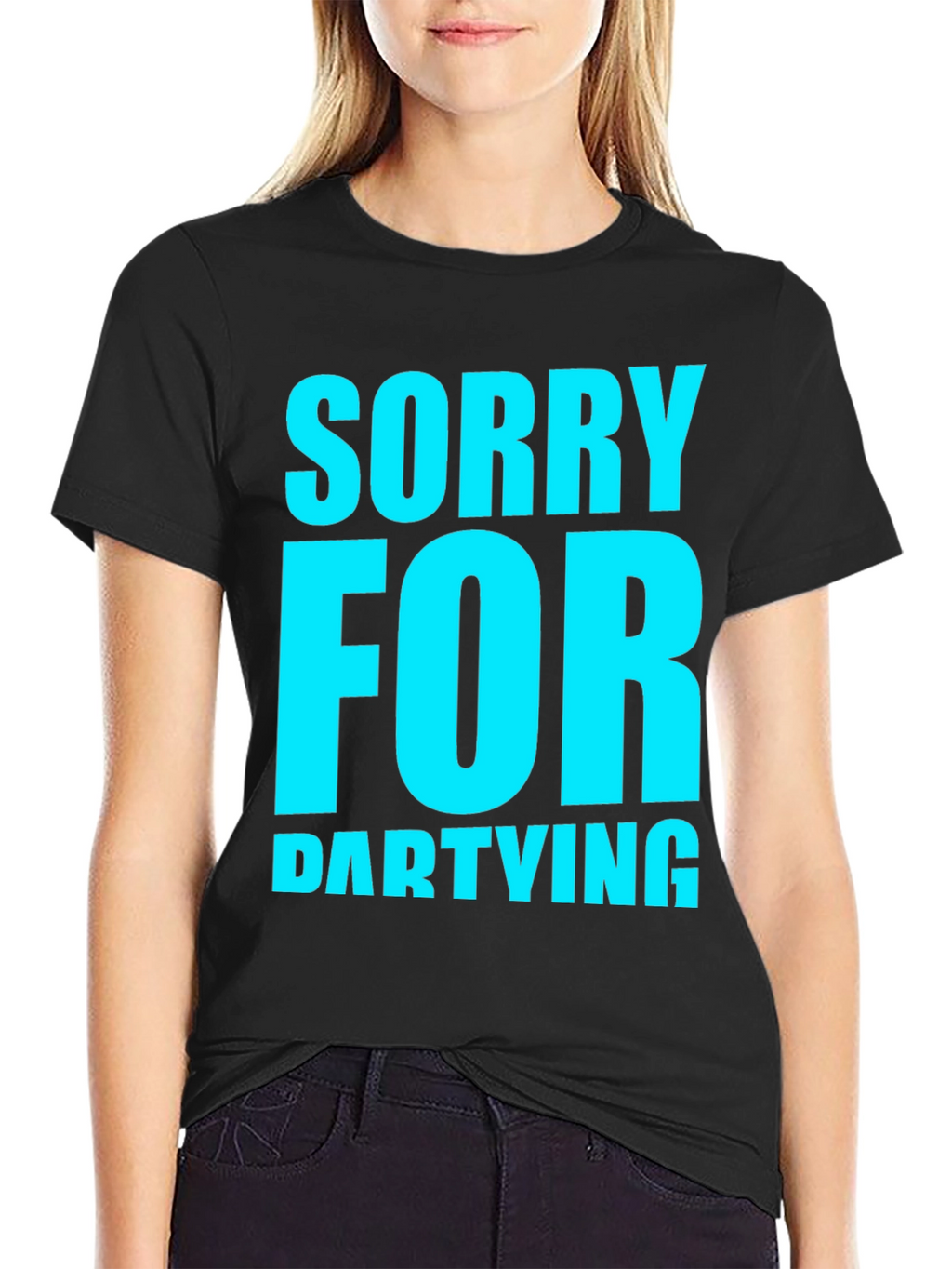 Sorry For Partying Black Graphic Tee