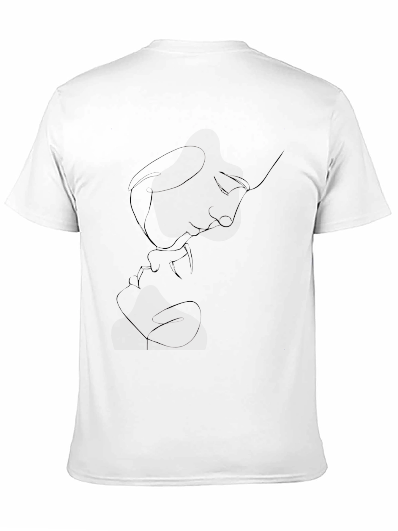 Minimalist Line Art Couple Black Tee