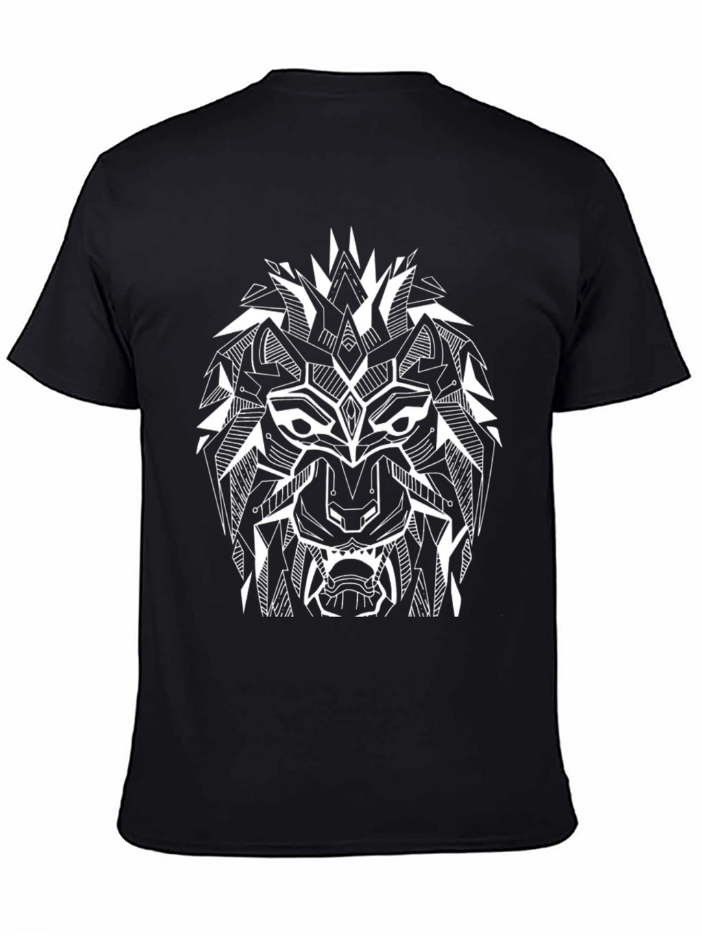 Geometric Lion Graphic Tee - Modern Streetwear