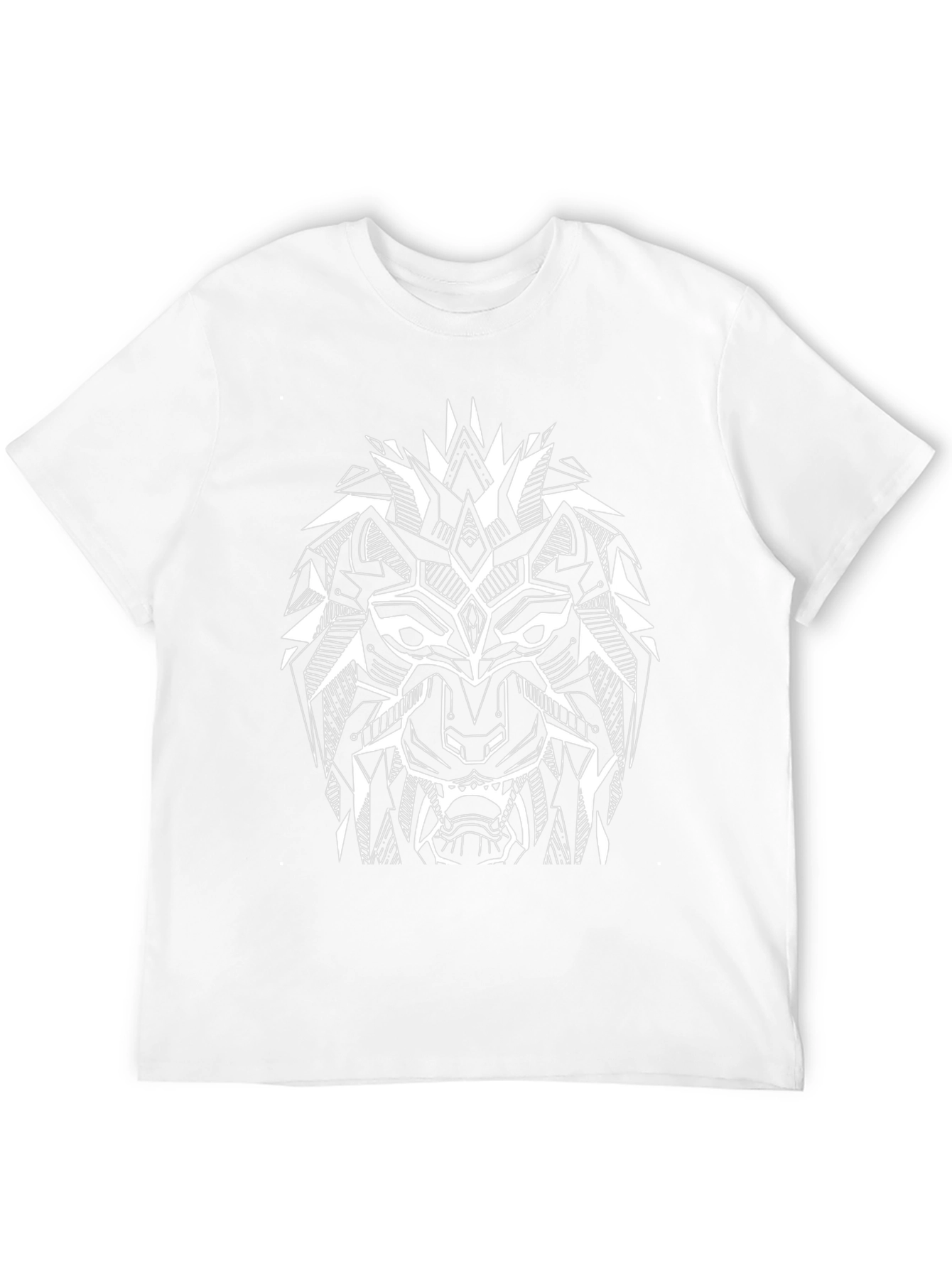 Geometric Lion Graphic Tee - Modern Streetwear