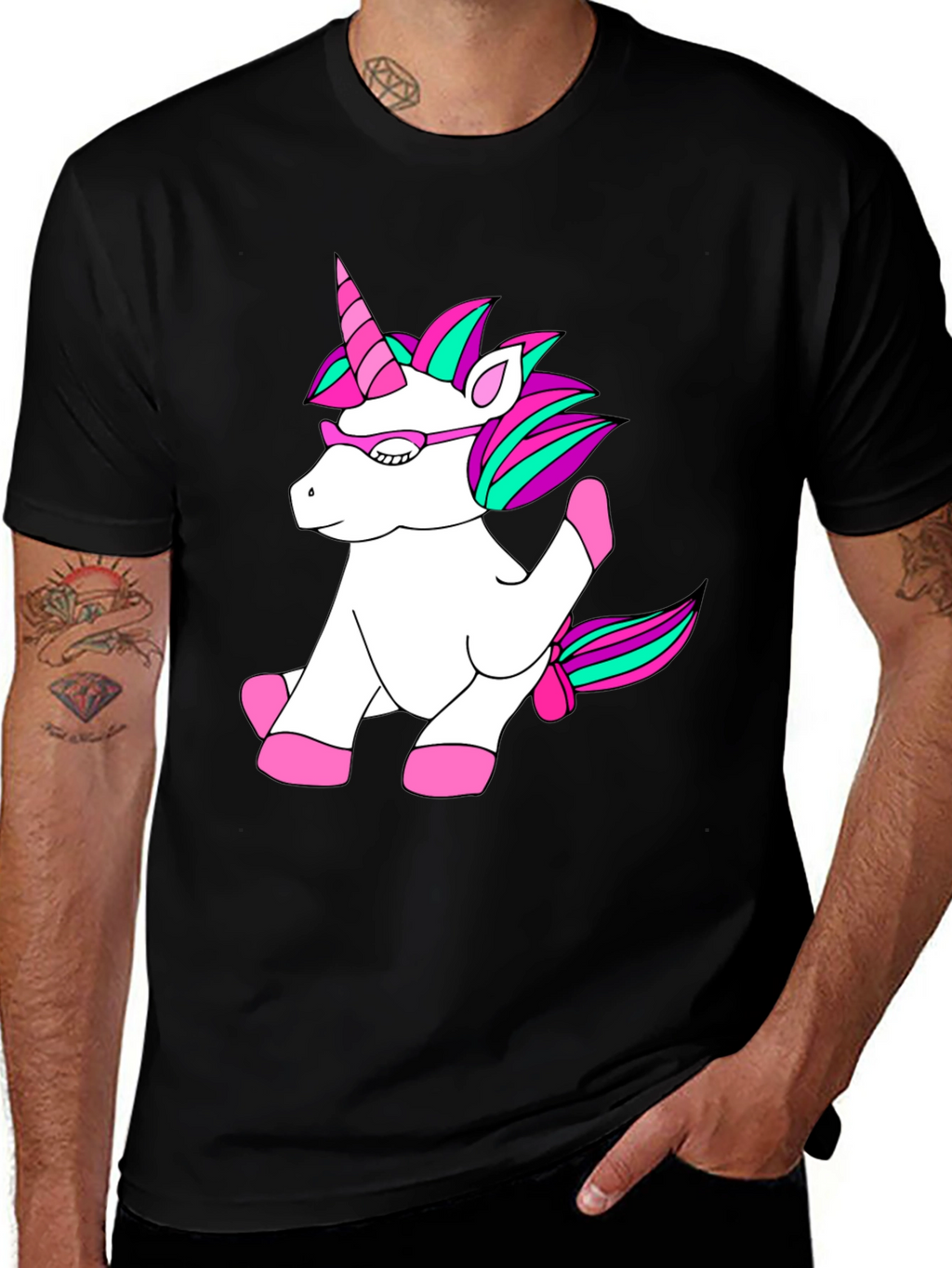 Unicorn T-Shirt - Black Cotton Blend